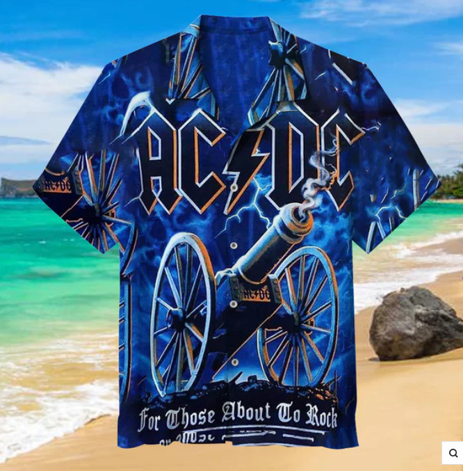 ACDC For Those About To Rock Hawaiian Shirt, Casual Shirt For Men