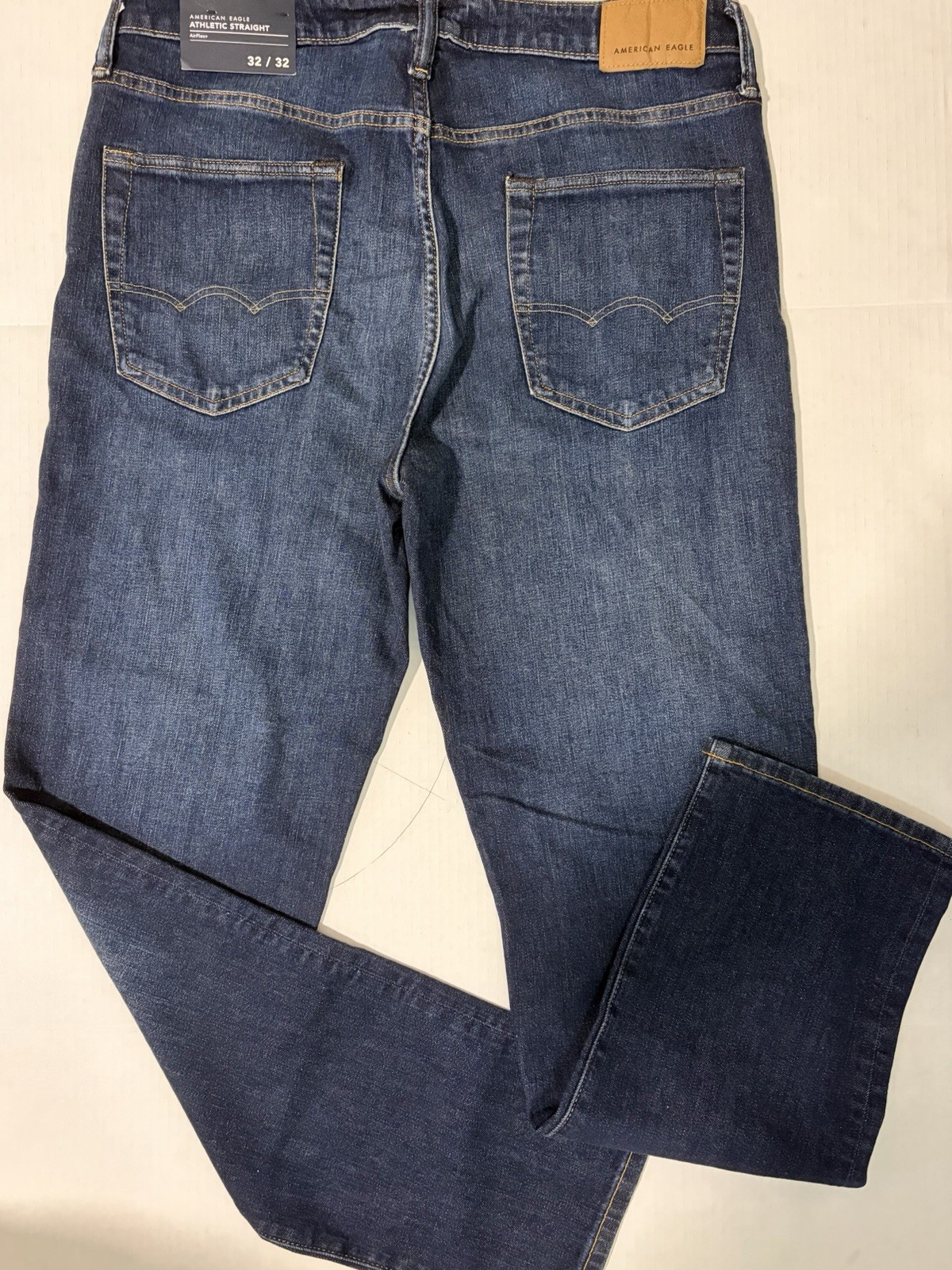 American Eagle AirFlex+ Men’s Athletic Straight Jeans Blue Dark Wash Cotton NWT