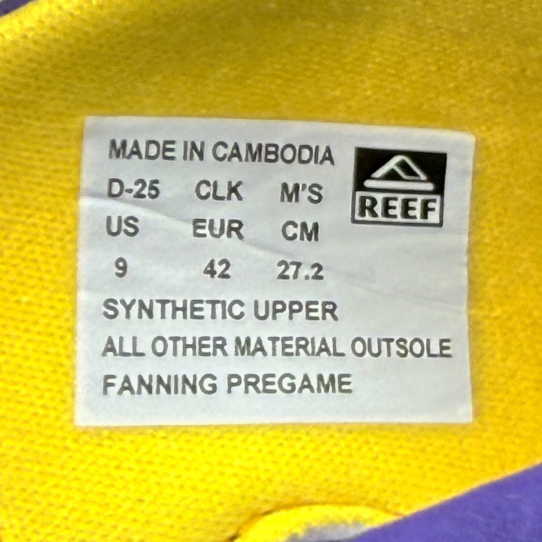 Reef Fanning Pregame / Tailgate Sandals – NWT Mens 9 Purple / Gold #48770-FL5*
