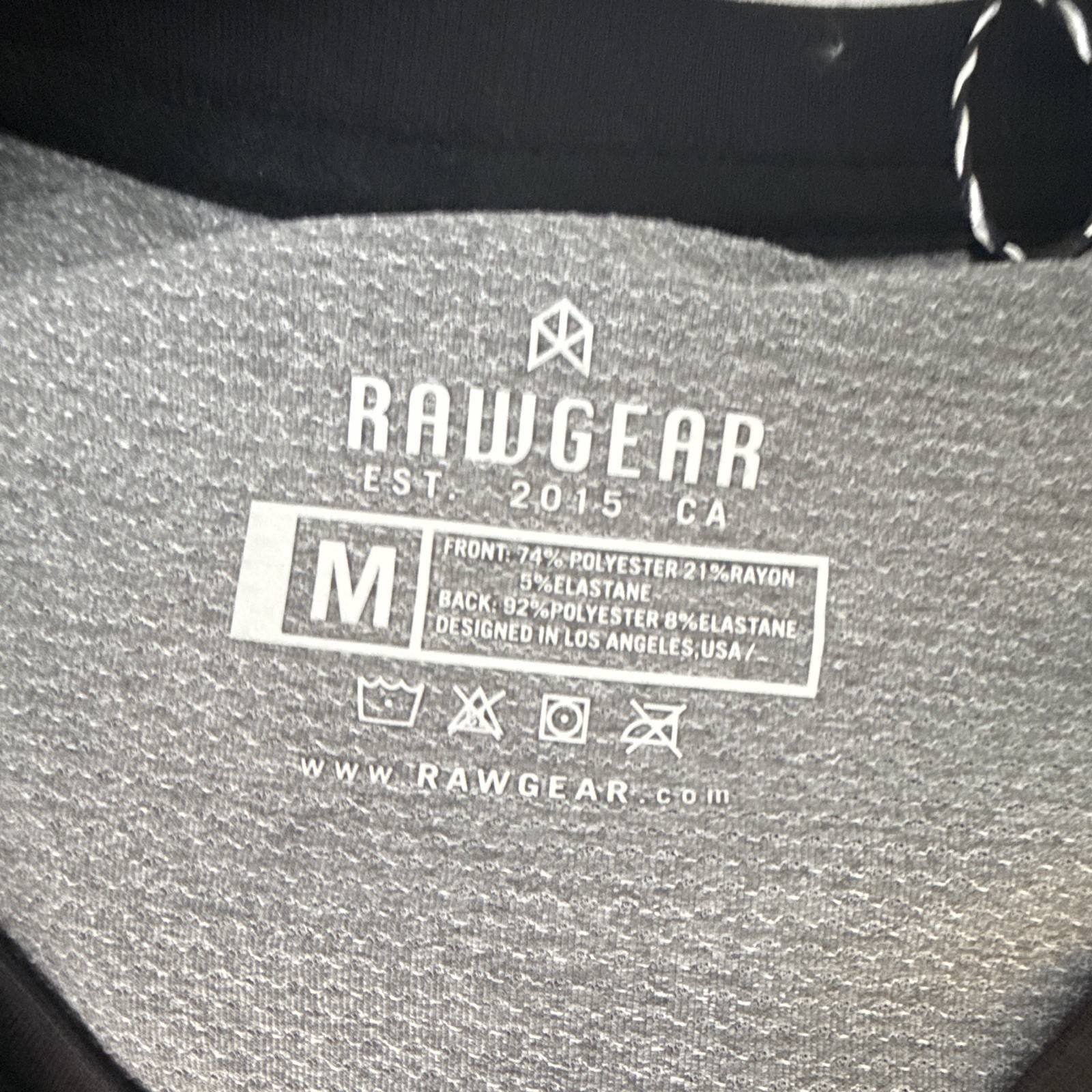 RAWGEAR Black/Gray Long Sleeve Crew Neck Athletic Lightweight Tee Size m