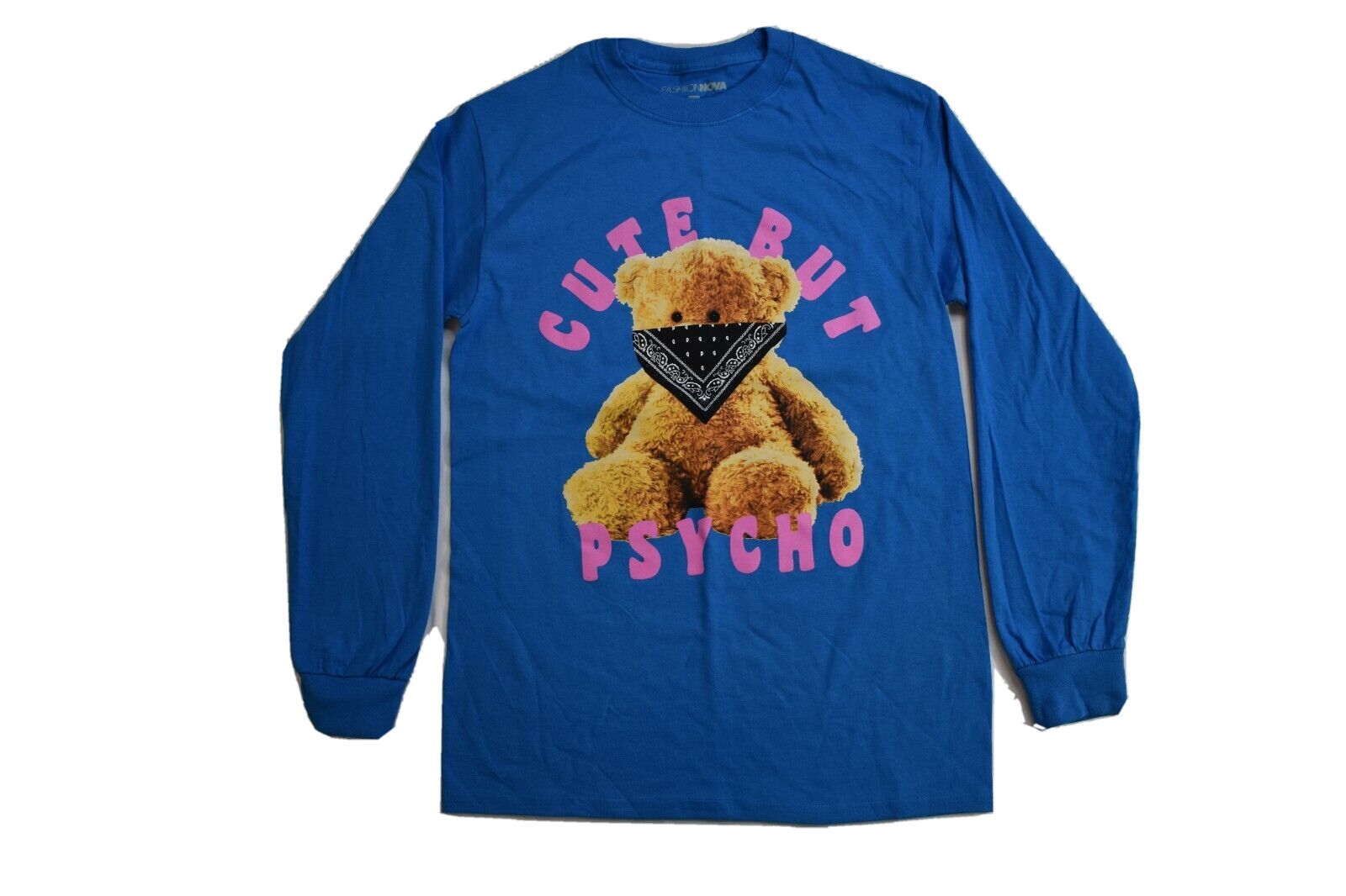 Fashion Nova Womens Cute But Psycho Teddy Bear Graphic Shirt New S-XL