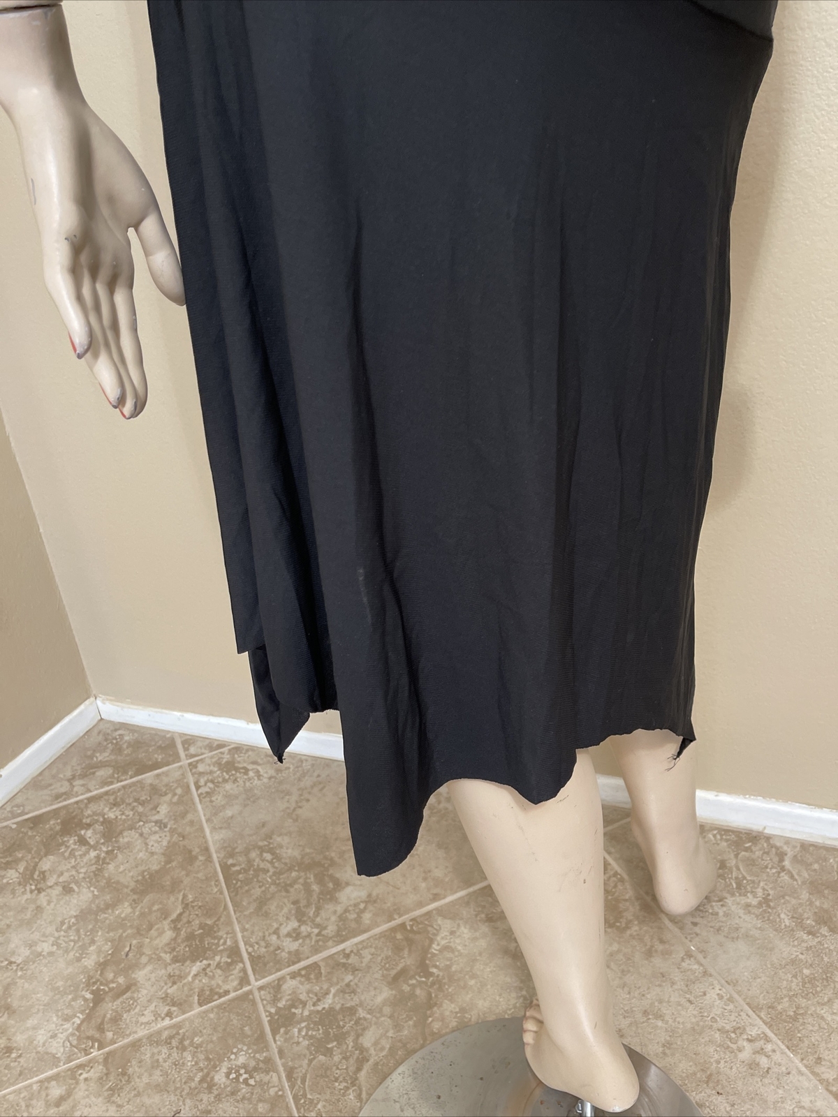 Women’s Black Polyester Casual Stretch Slim Bead Leather Patches Size S/M Skirt