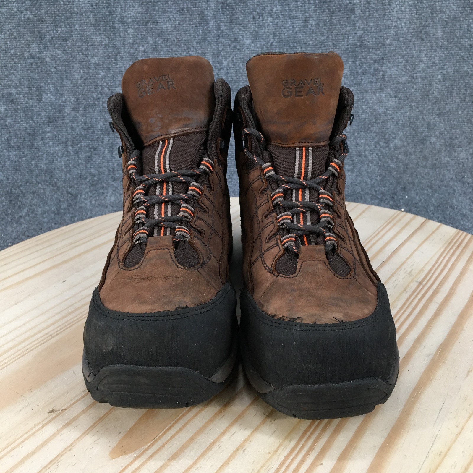 Gravel Gear Work Boots Men 10.5 M Waterproof Hiking Steel Toe Ankle Top BrownGra