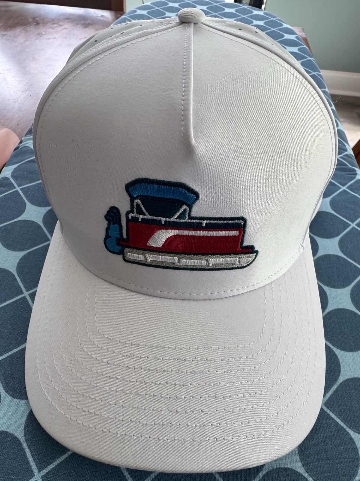 Waggle Golf Hat Pontoon Boat SnapBack White