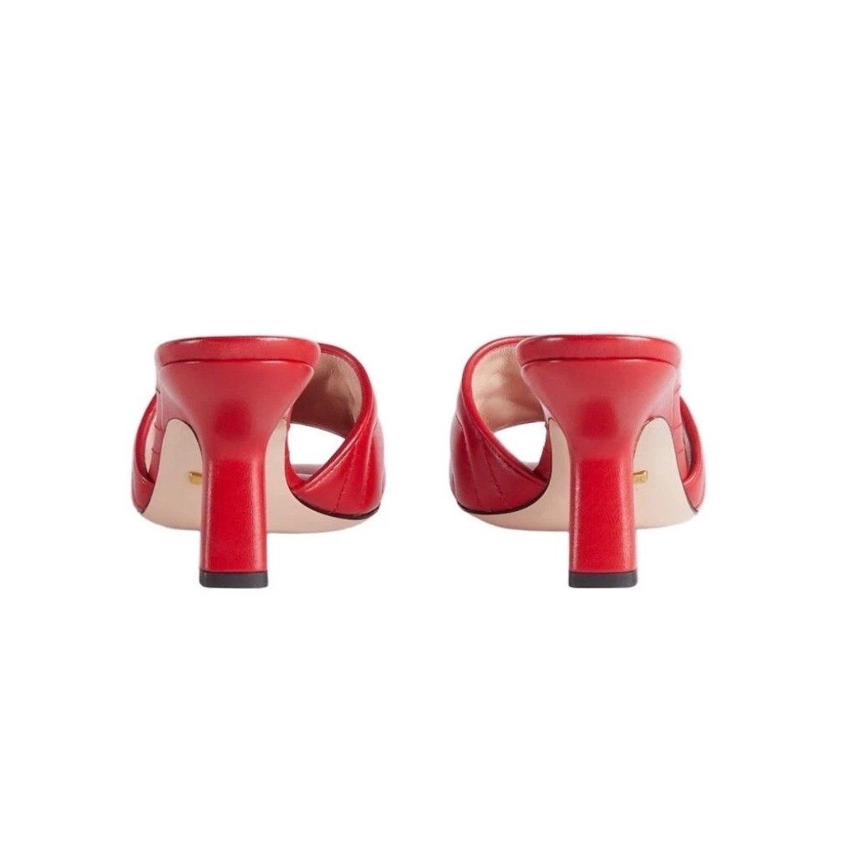 Gucci Marmont Red Matelasse Leather Double G Slide Sandals Mules 37 608961