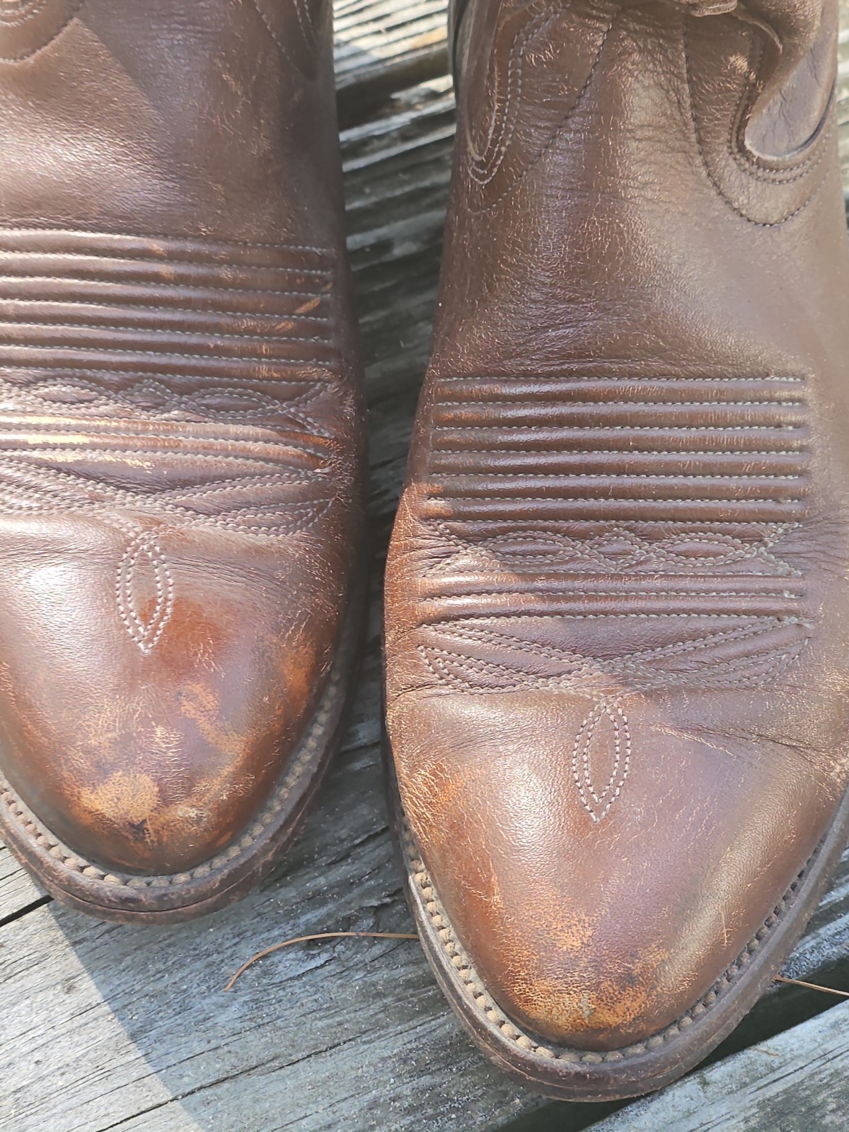 J. Chisholm Men’s 9.5 D Handcrafted Western Style 911 Leather Cowboy Boots USA