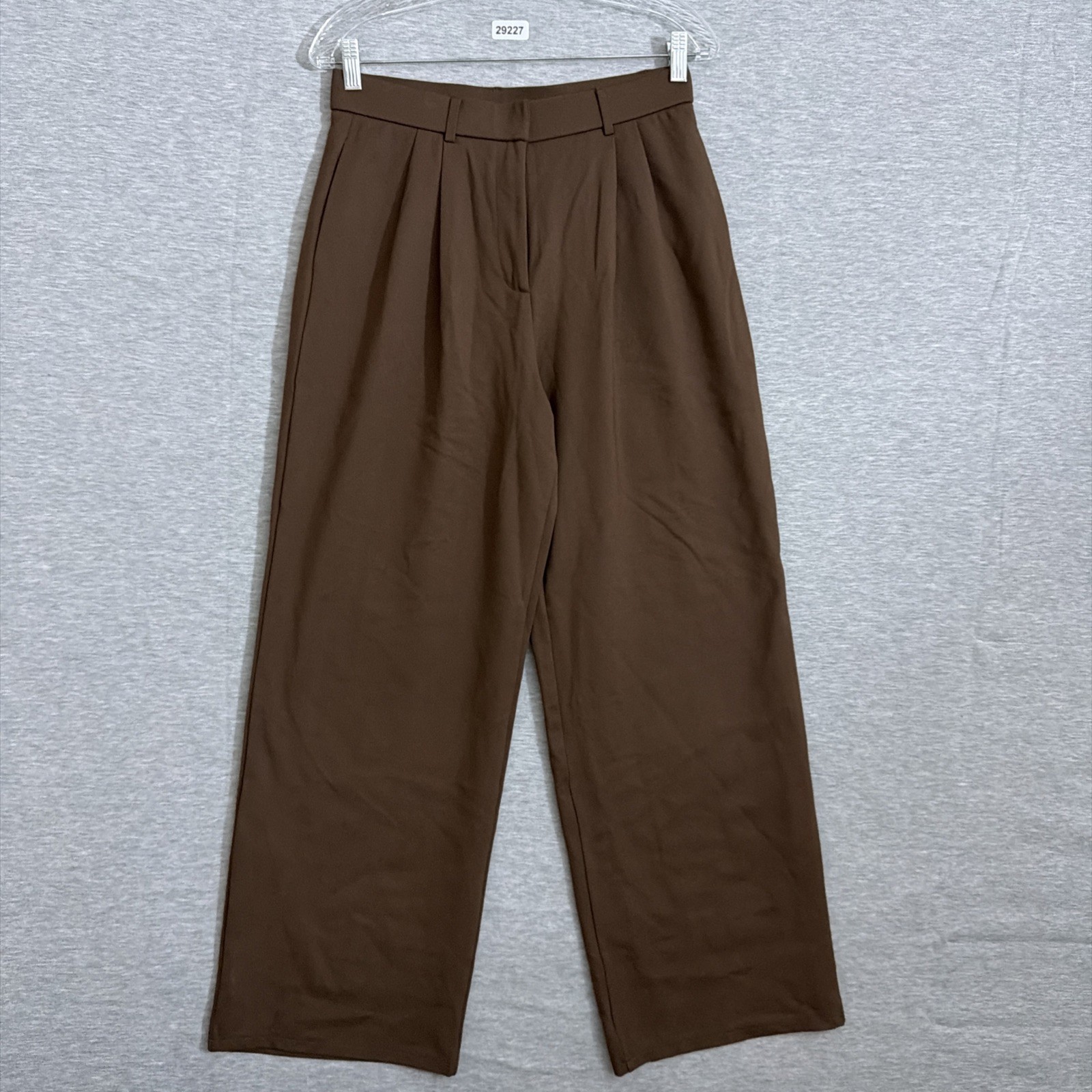 NWT OGL Women’s Size Medium Brown Performance Stretch Pleated Wide Leg Pants