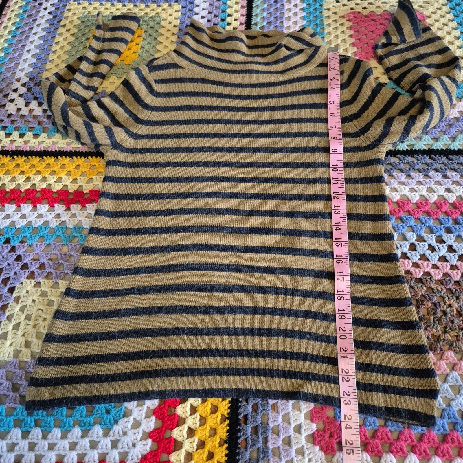 Seasalt Gulf Jumper Roll Neck Breton Stripe Size 8 Wool Alpaca Warm Cosy Winter