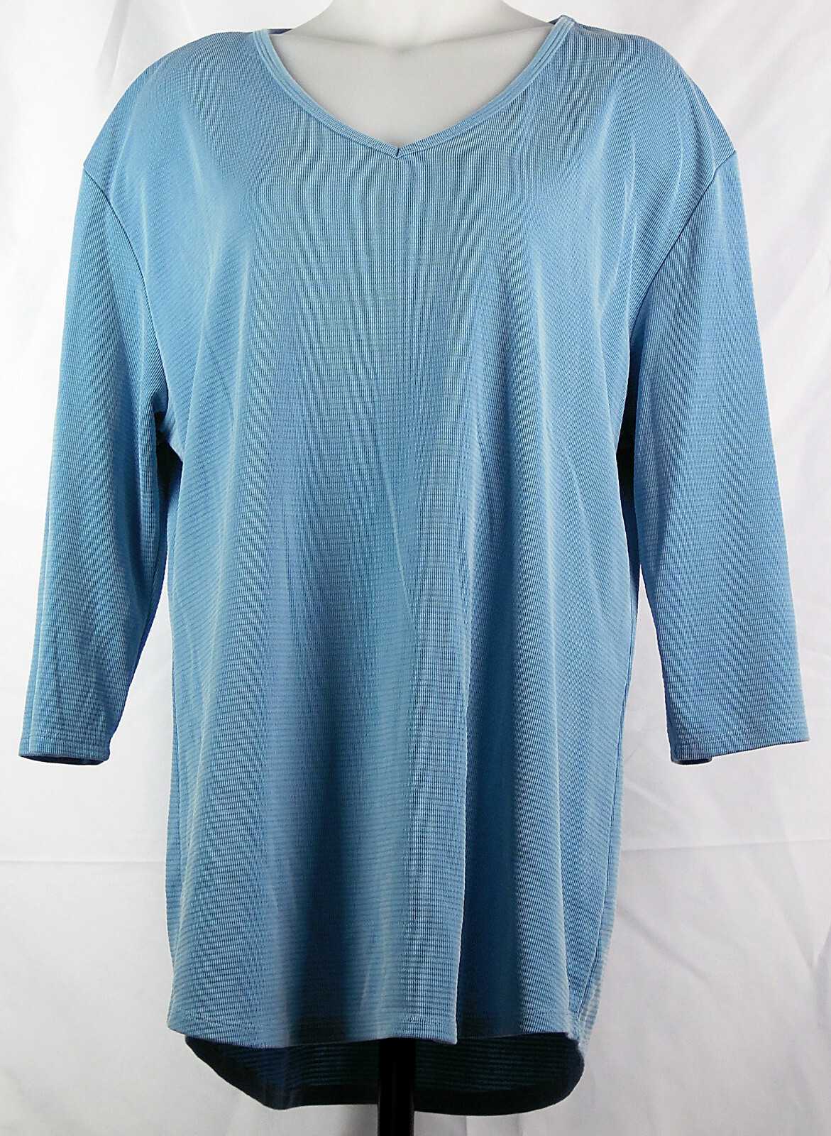 Seg’ments Blue 3/4 Sleeve Tencel/Polyester V-Neck Shirt Women’s XXL Segments