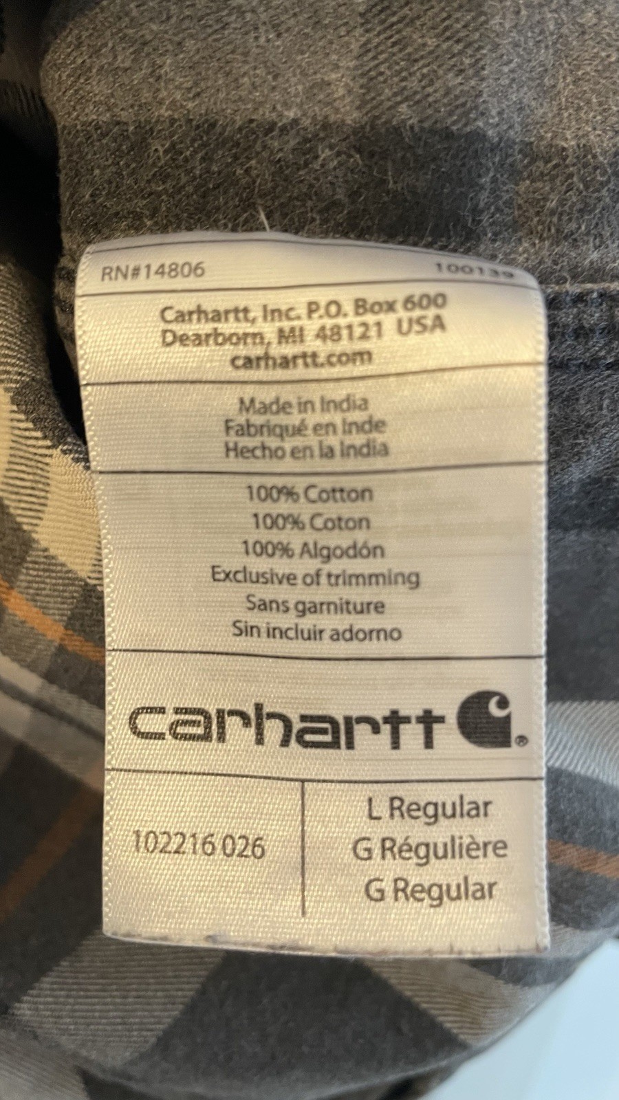 Carhartt Men’s Long Sleeve Flannel