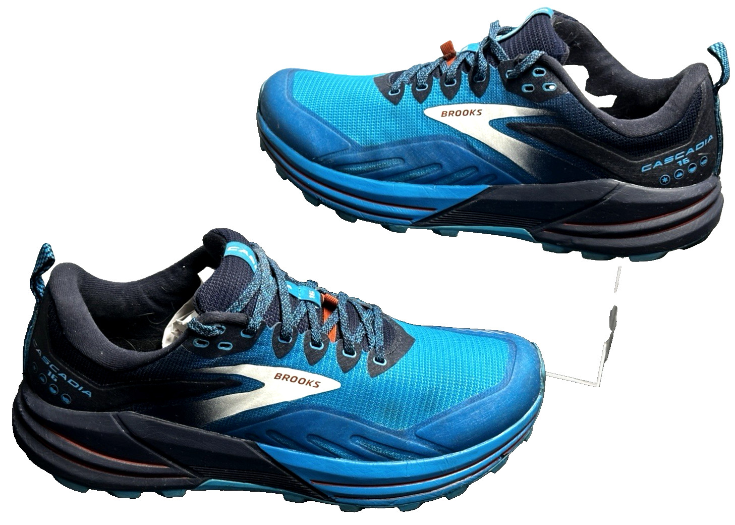 Brooks Cascadia 16 Trail Running Sneakers Men’s SZ: 11 Blue Black -Used