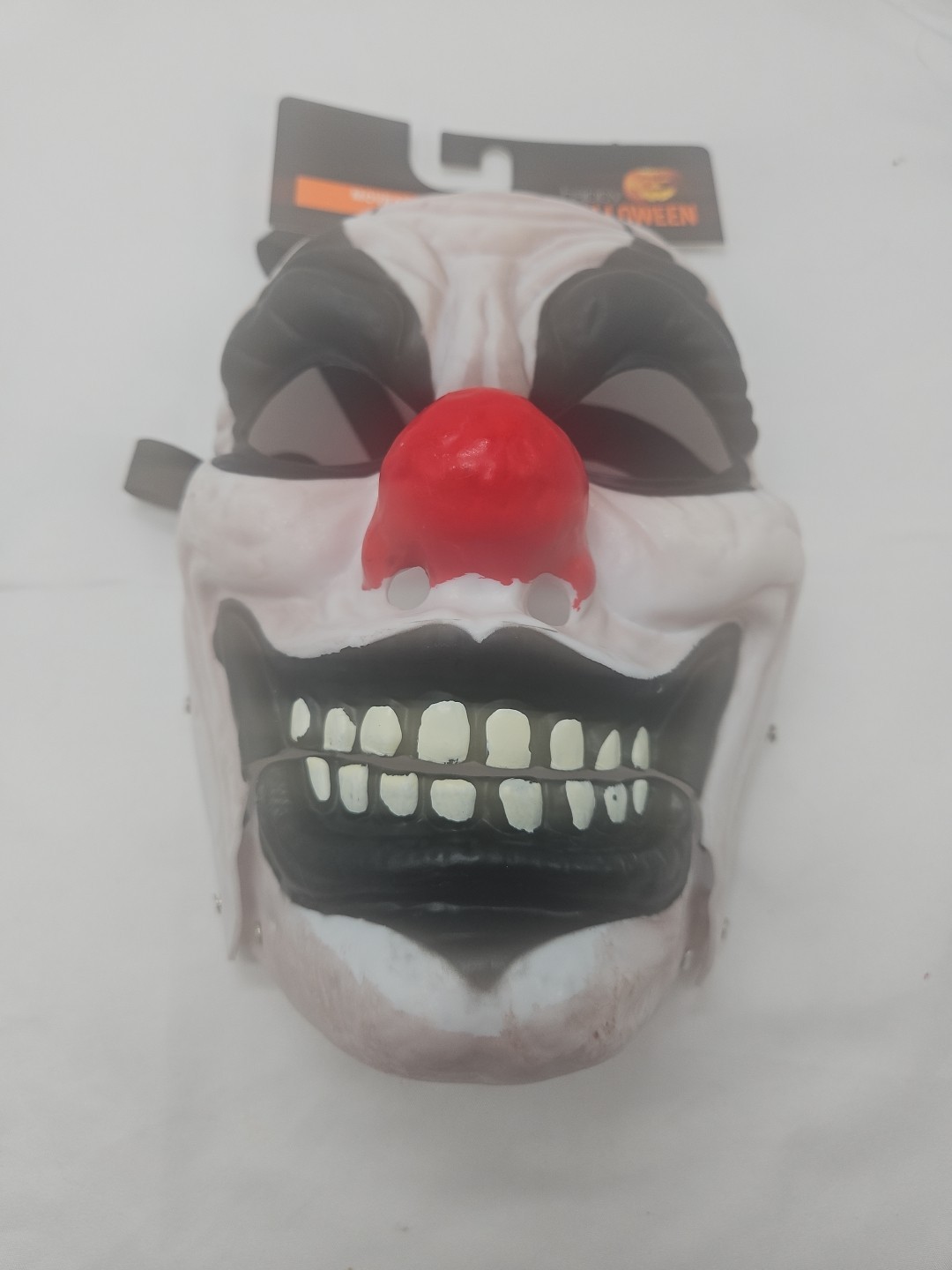 Lot of Two Halloween Masks Glow In Dark Alien And Moveable Clown Jaw Mask