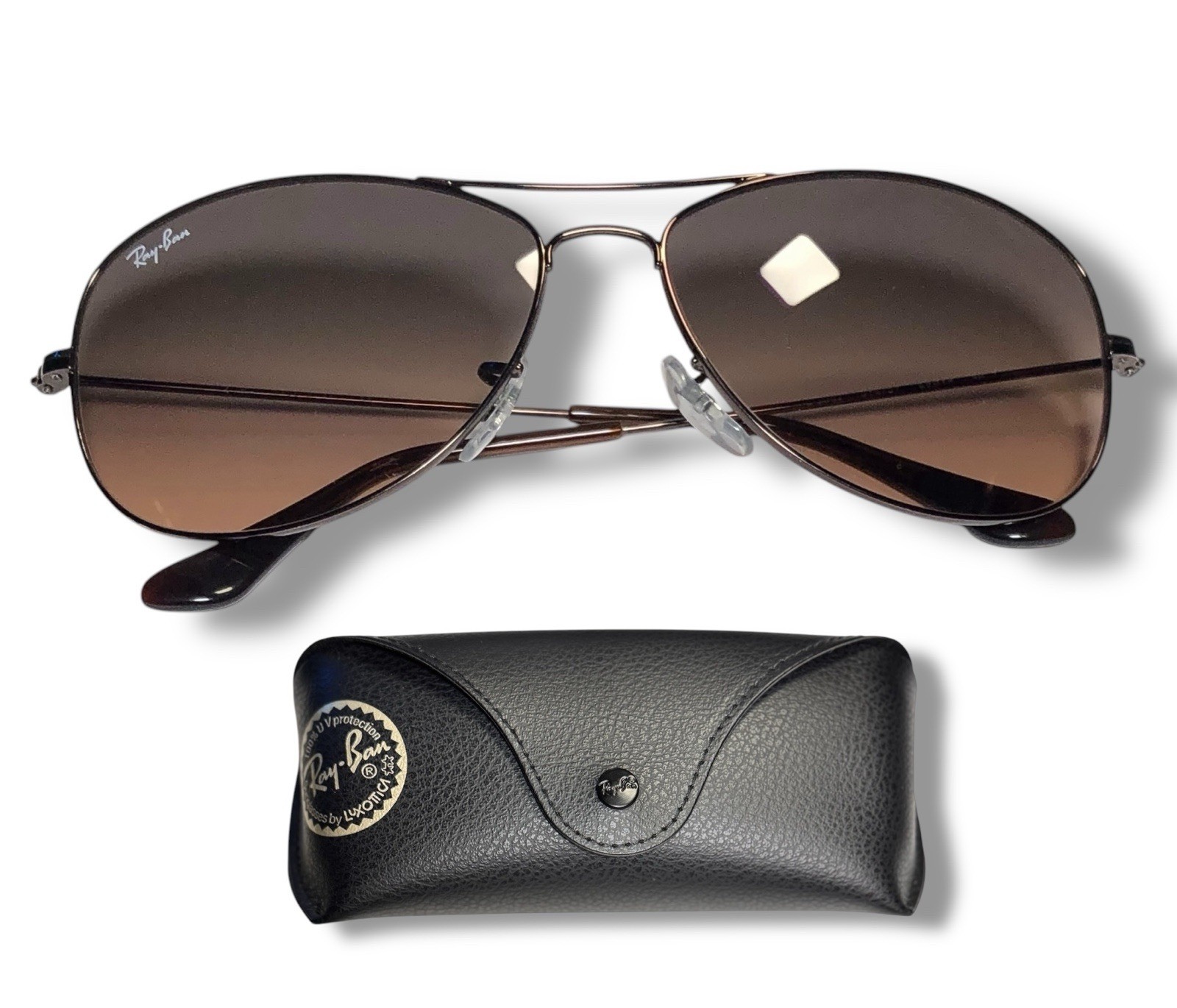 Ray Ban RB3362 Cockpit Sunglasses Gray Pink Gradient L Copper 59mm RARE Color