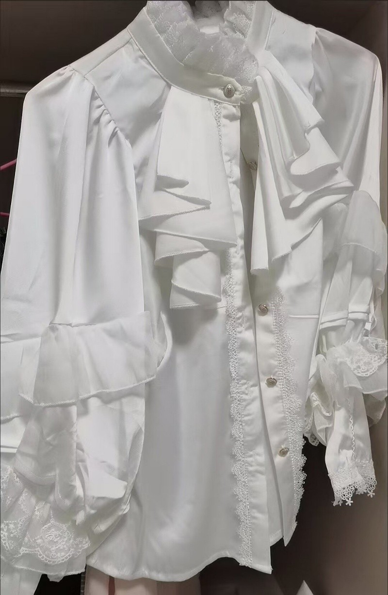 Men’s retro gothic style Long-sleeved ruffled shirt Loose blouse unisex