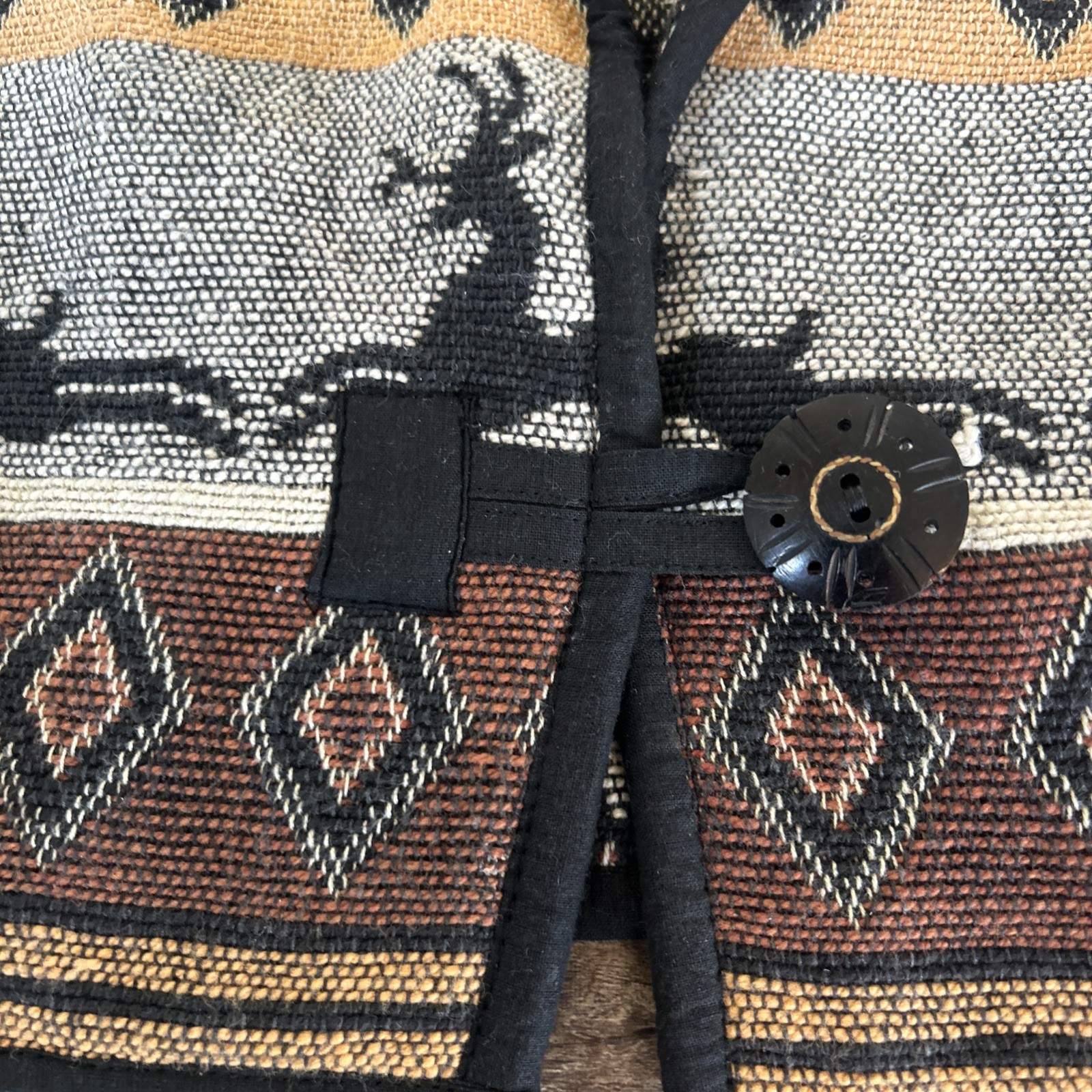 Vtg Flashback Tapestry Aztec Jacket Small Southwestern Cropped Deer Western Y2K