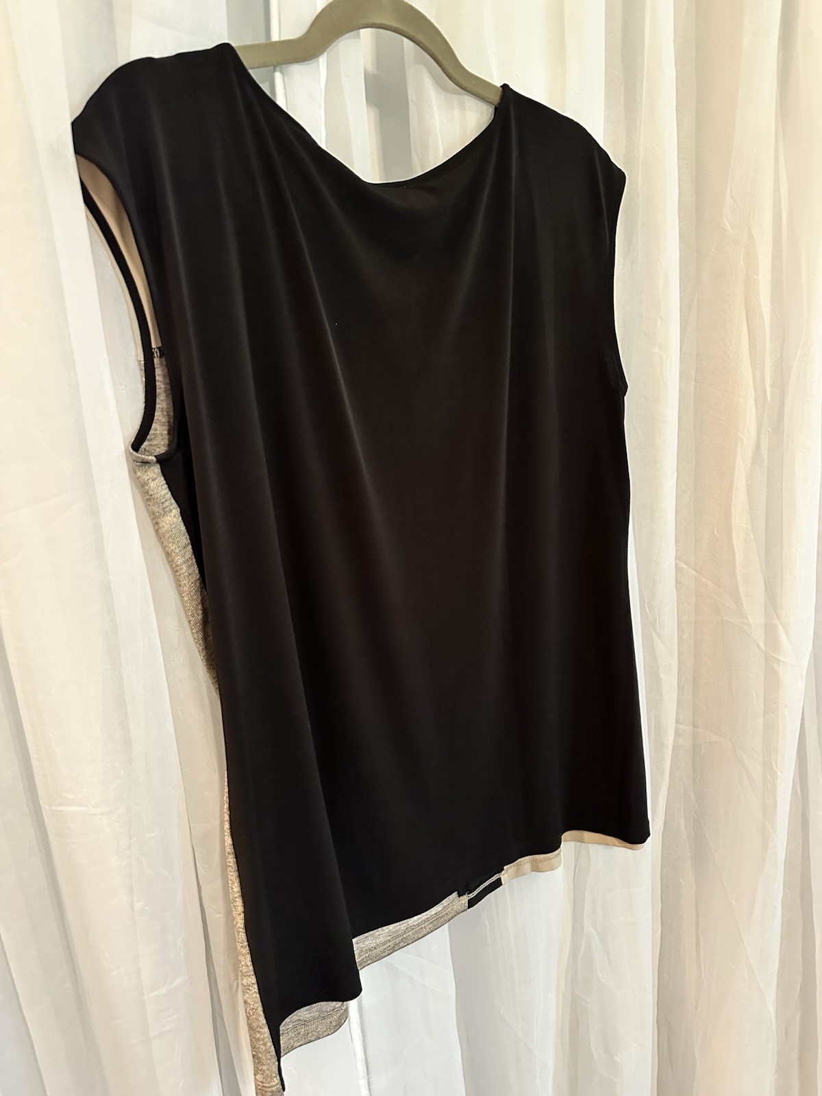 Calvin Klein Black Gold And Beige Sleeveless Shirt