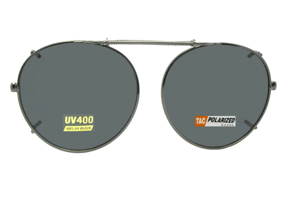 Semi Round Polarized Clip-on Sunglasses