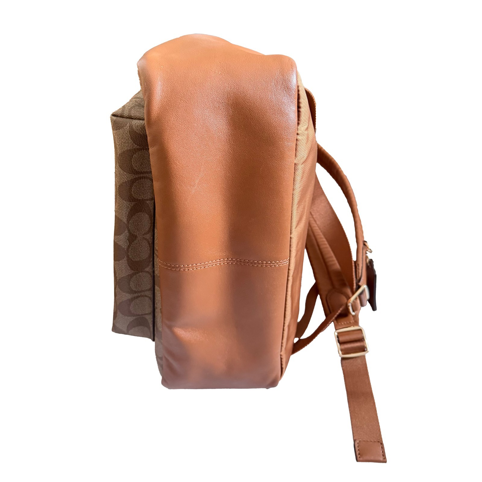Coach Charlie Backpack Brown Signature Canvas Leather F58314 Travel Bag