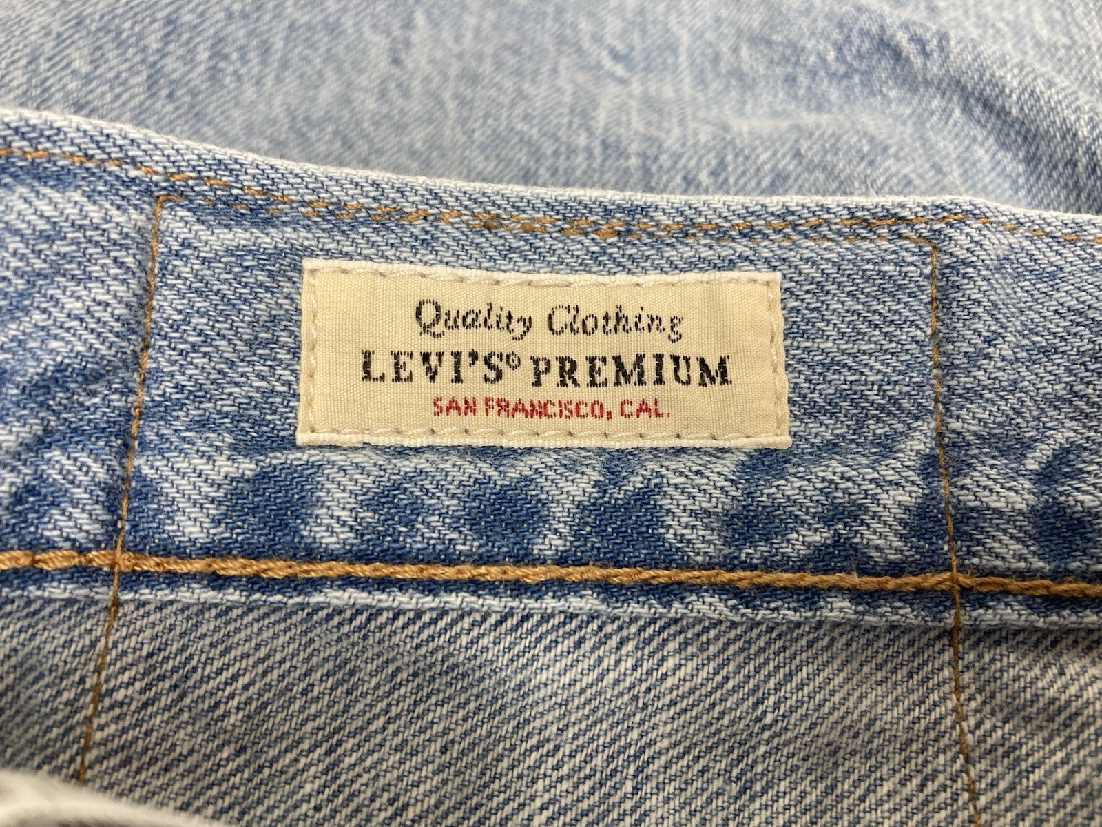 LEVIS 568 PREMIUM BIG E RELAXED STRAIGHT JEANS COTTON LINEN BLUE MENS 32 X 32