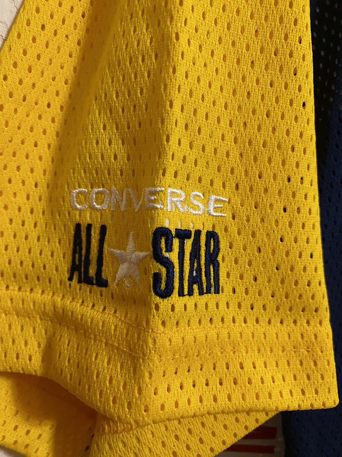 Vintage Converse All-Star Mesh Jersey Navy Yellow New with Tags *See Details*