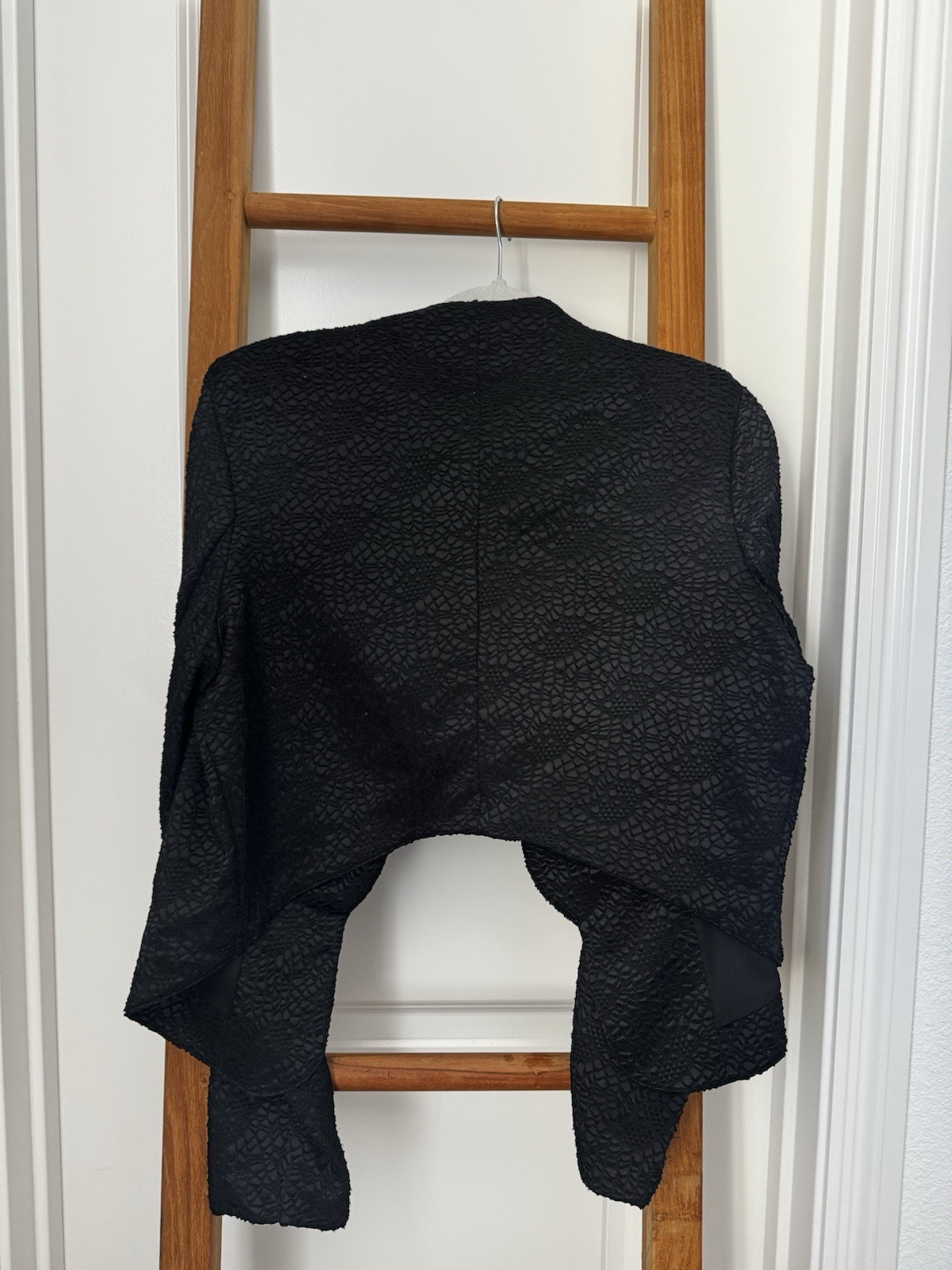 Mossimo Black Textured Open Front Bolero Shrug Crop Jacket Lightweight Womens XL