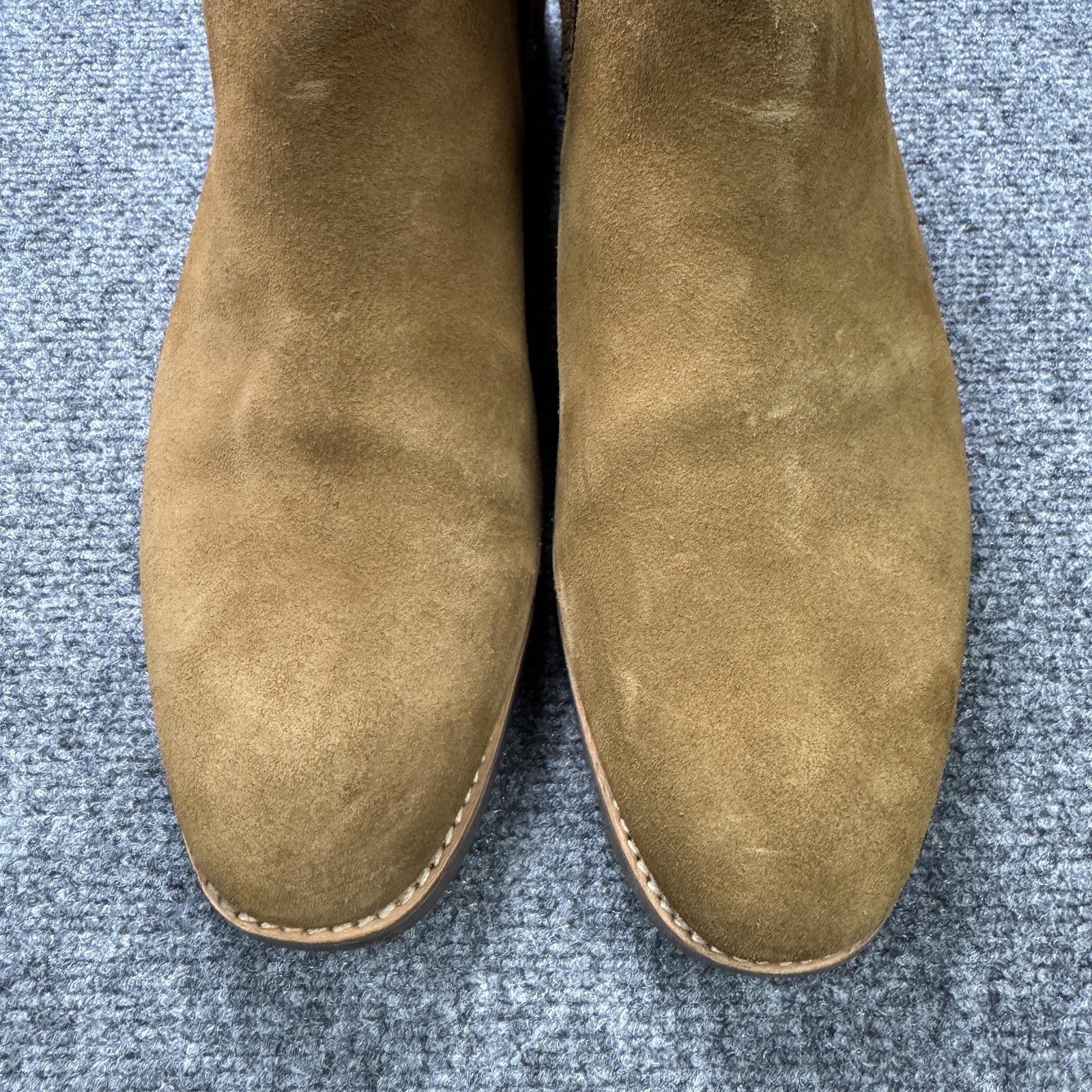 J.Crew Chelsea Boots Mens 12 Brown Suede Elastic Gore Pull Tabs BA032
