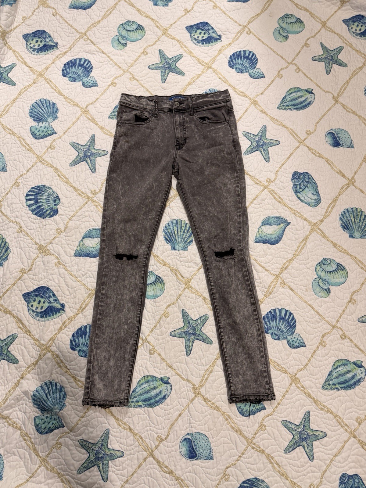 Arizona Jean Co Flex Skinny Jeans Gray Dark Wash Stretch 5-Pocket Size 31×32