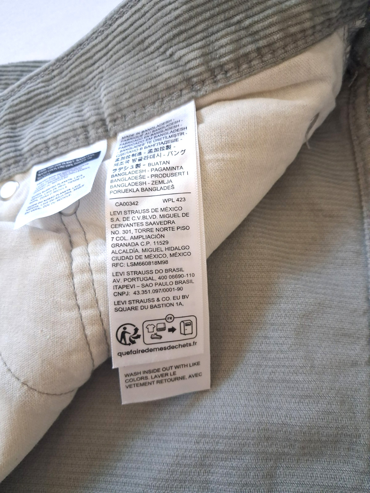 Levi’s Men’s 565 Corduroy Pants 30×30 Gray Loose Straight Fit 5-Pocket NWT