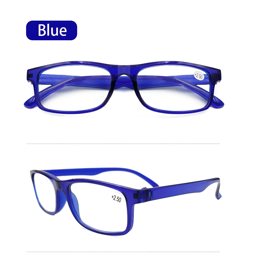 4 Pair Rectangular Spring Hinge Power Reading Reader Glasses For Men Women 1-3.0