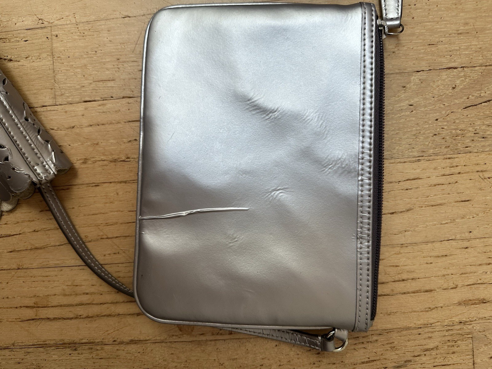 COACH Metro Eyelet Leather Tote With Tags And Attached Pouch Silver