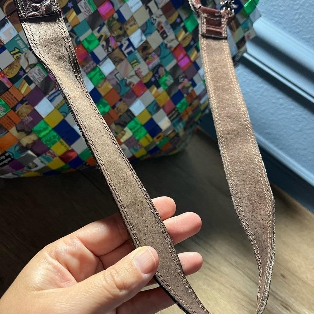 Nahui Ollin Keops Woven Candy Wrapper Multi Color Shoulder Bag Satchel Strap