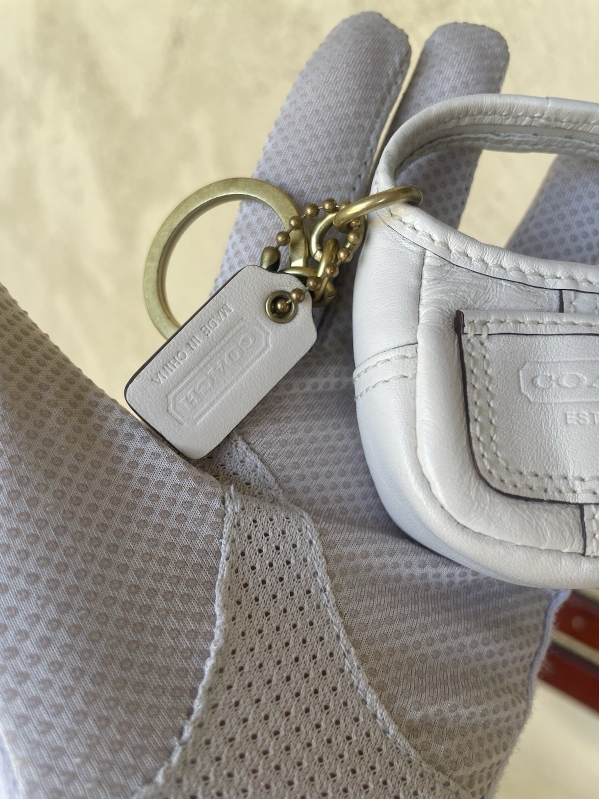 COACH, Legacy, Ergo Vintage Keychain- White, Y2K