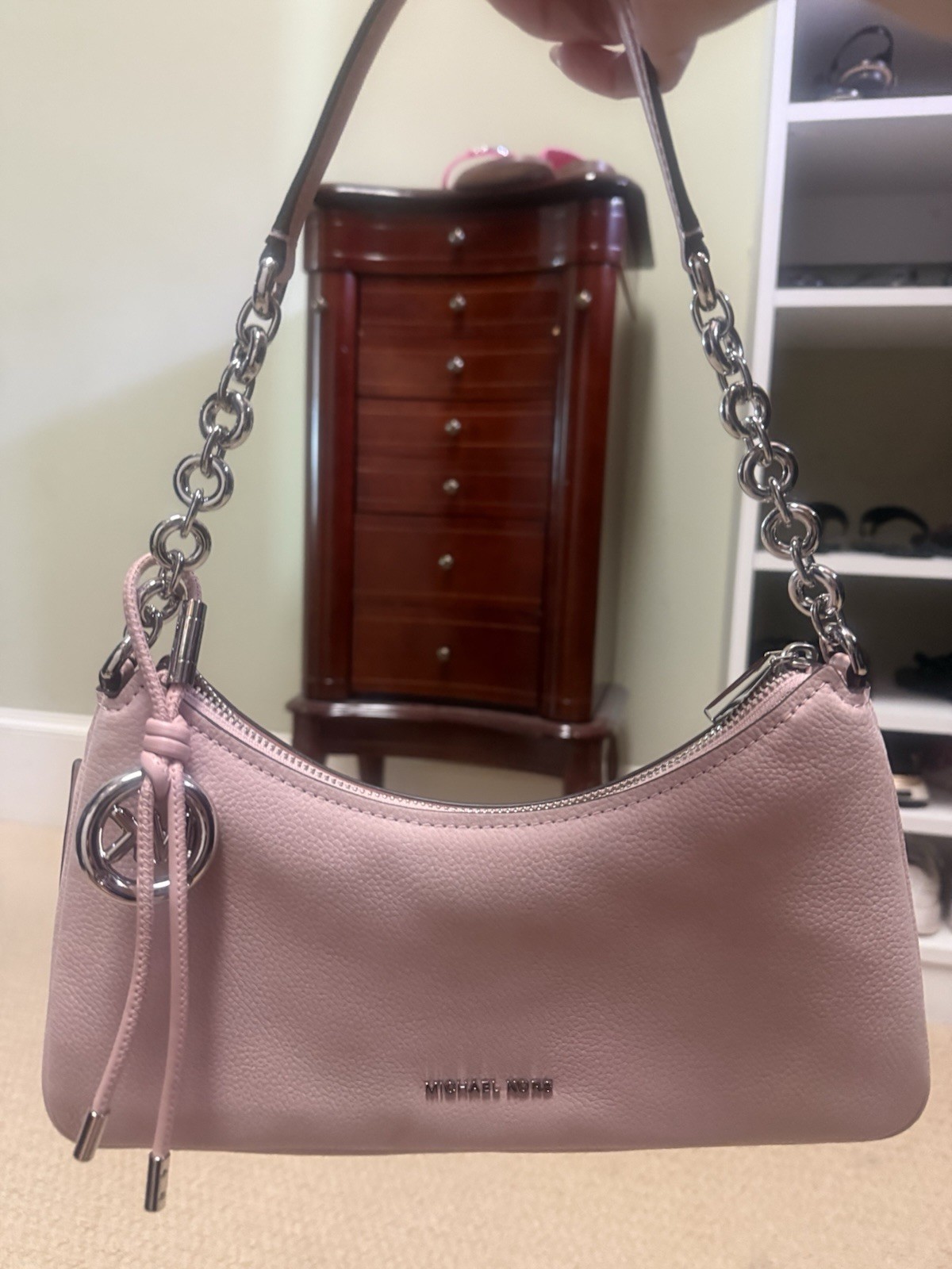 Michael Kors Nolita Medium Nubuck Chain Pochette