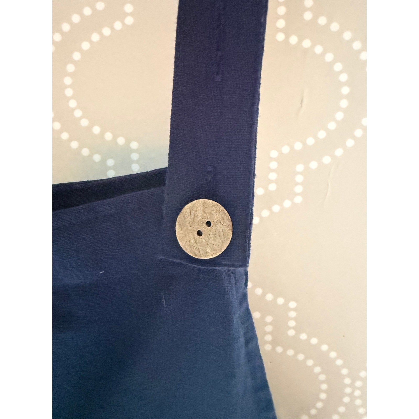 Amazon Brand Overalls Cotton Linen Wide Leg Navy Blue Jumpsuit Size L TY-0269