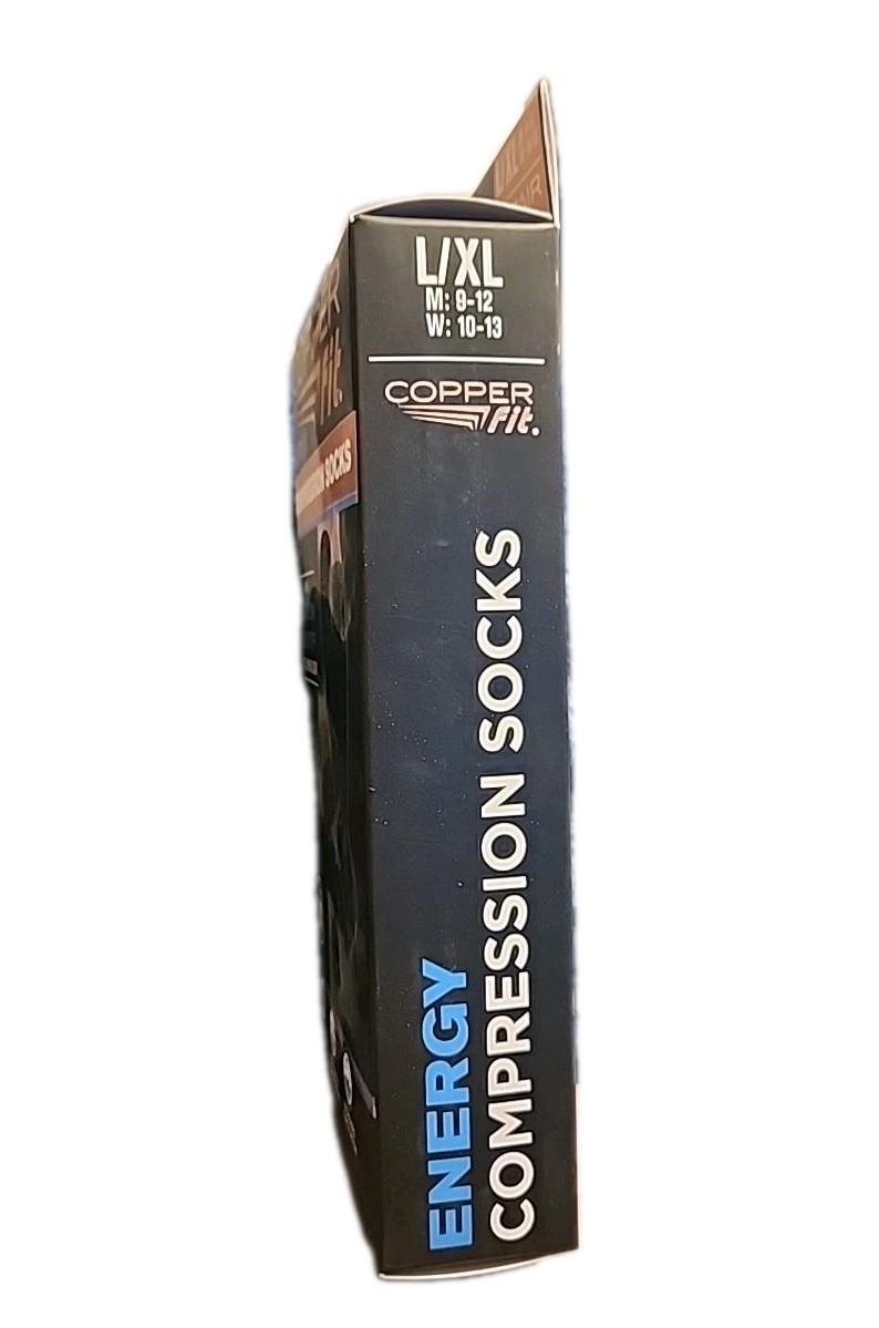 NWB. Copper Fit Energy Compression Socks Large and XL, Men and Women.