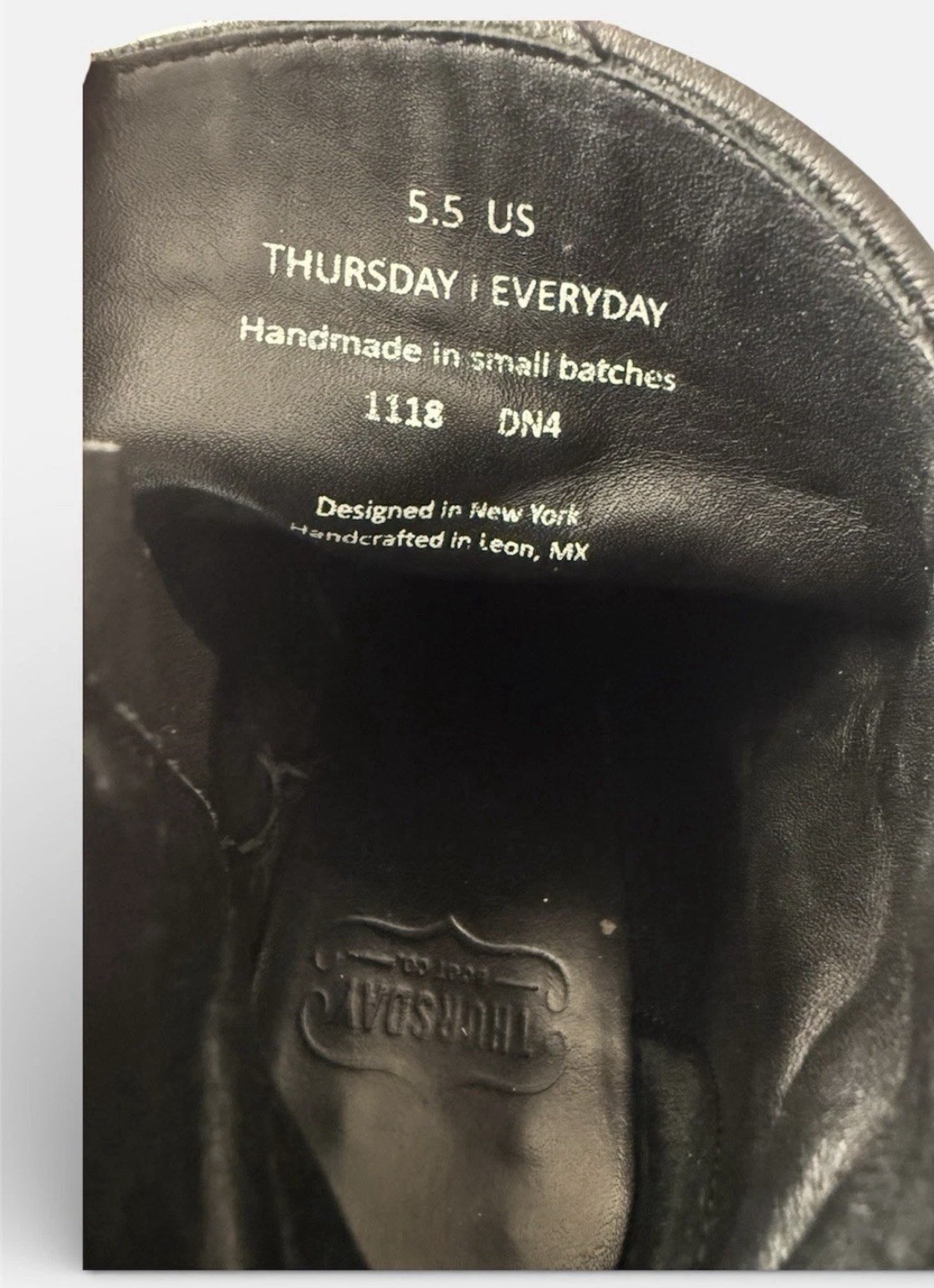 Thursday Boot Co Black Uptown Boots Zipper Leather Heel Bootie 5.5 Handmade