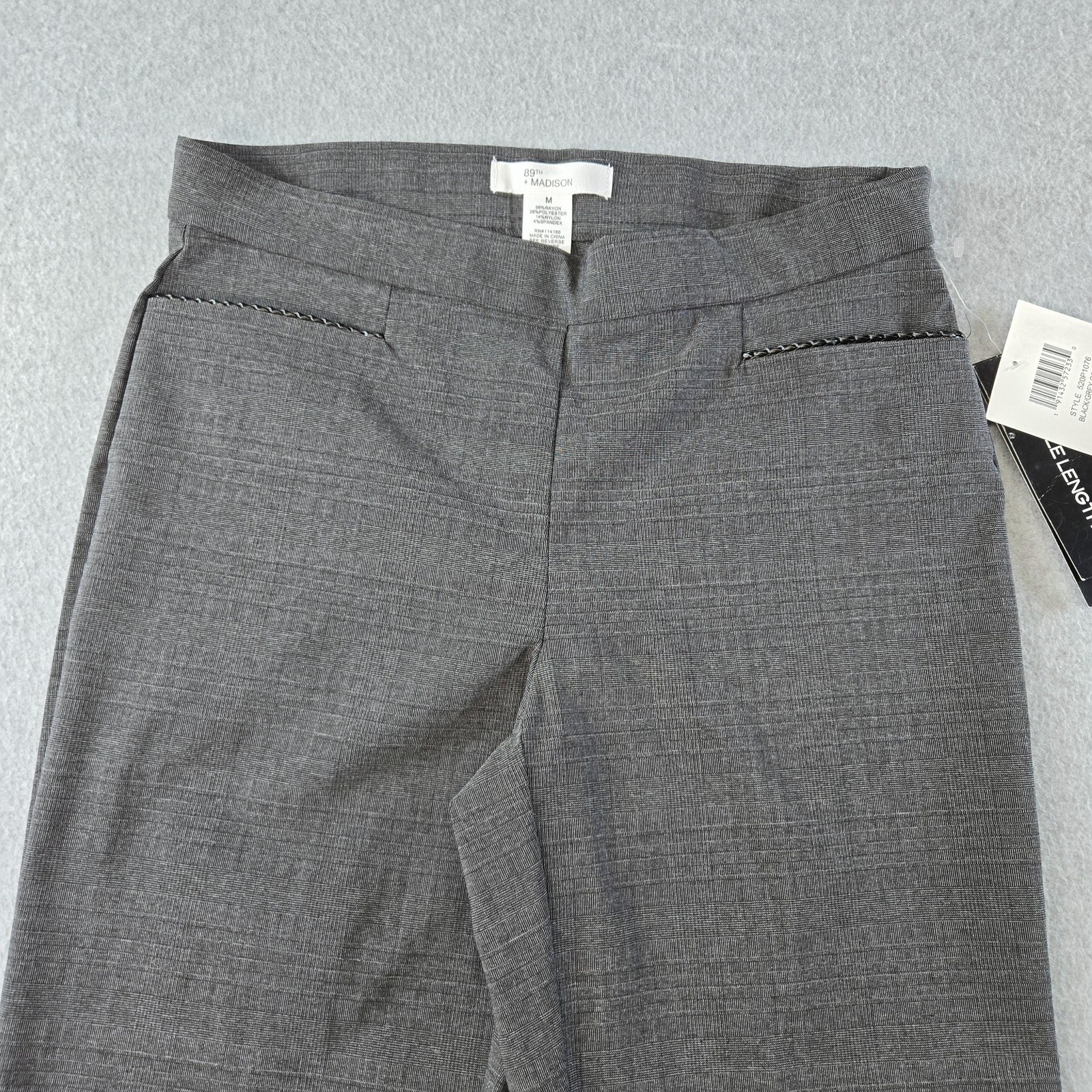89TH + MADISON Pants Womens M Gray Ponte Ankle Comfort Waist Pull On Pockets