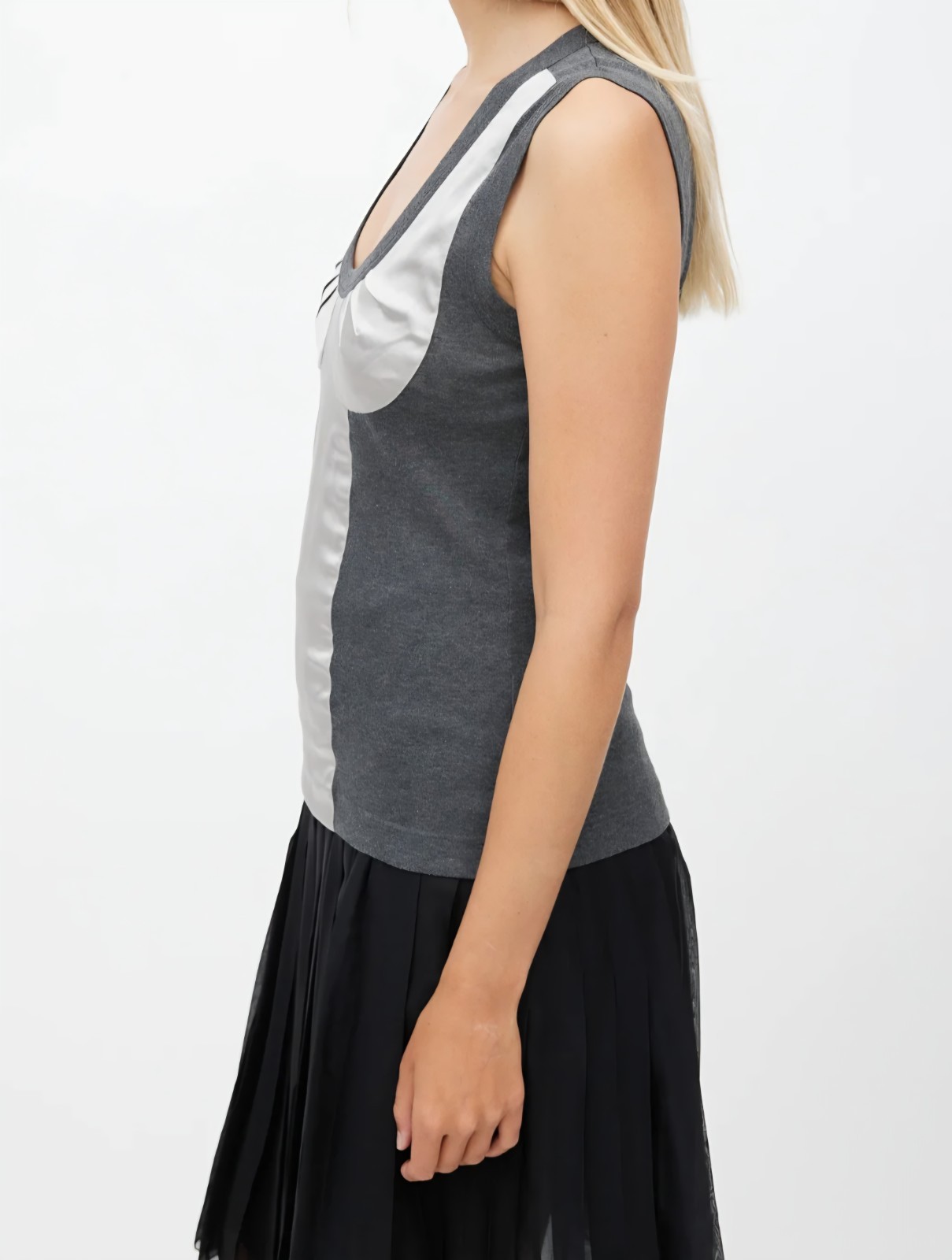 Dolce & Gabbana D&G Grey Cotton Silk Bustier Top IT 44 US M