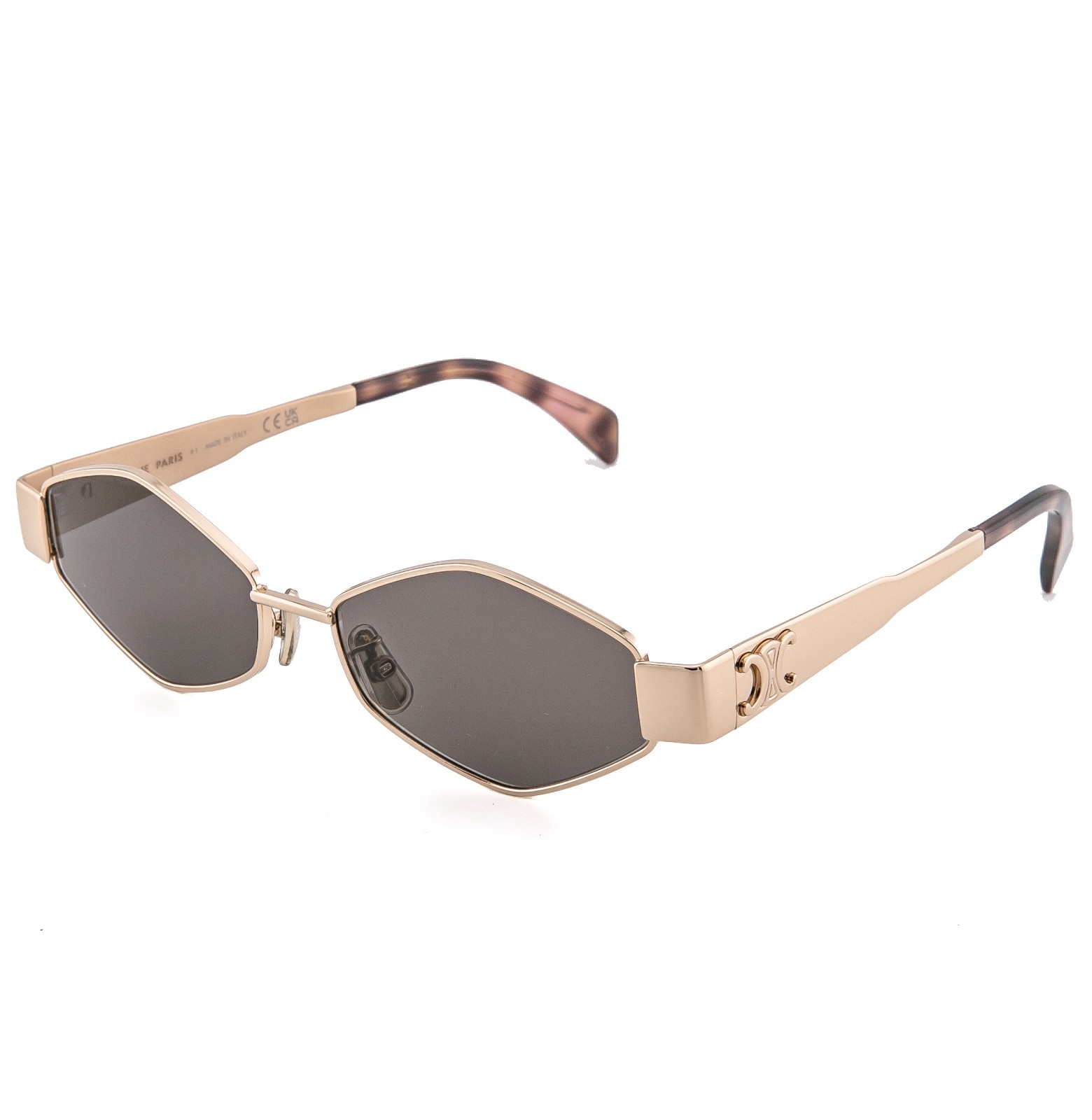 CELINE CL40254U 40254 METAL TRIOMPHE Rose Gold Oval Unisex Sunglasses 28A