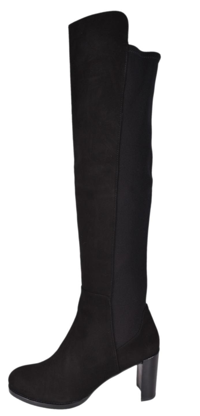 New Stuart Weitzman Women’s $765 Black Stretch Suede Lowjack Over the Knee Boots