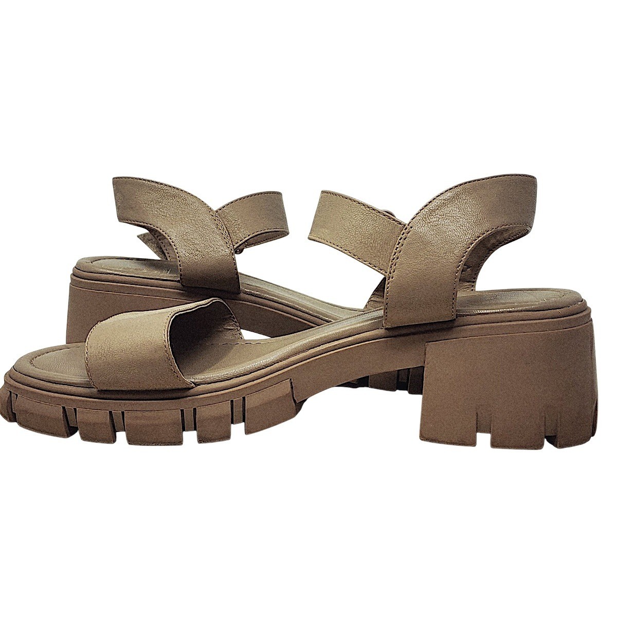 MIA Sandals 10 Wom Skyler Taupe Chunky Lug Sole Platform Block Heel Y2K Festival