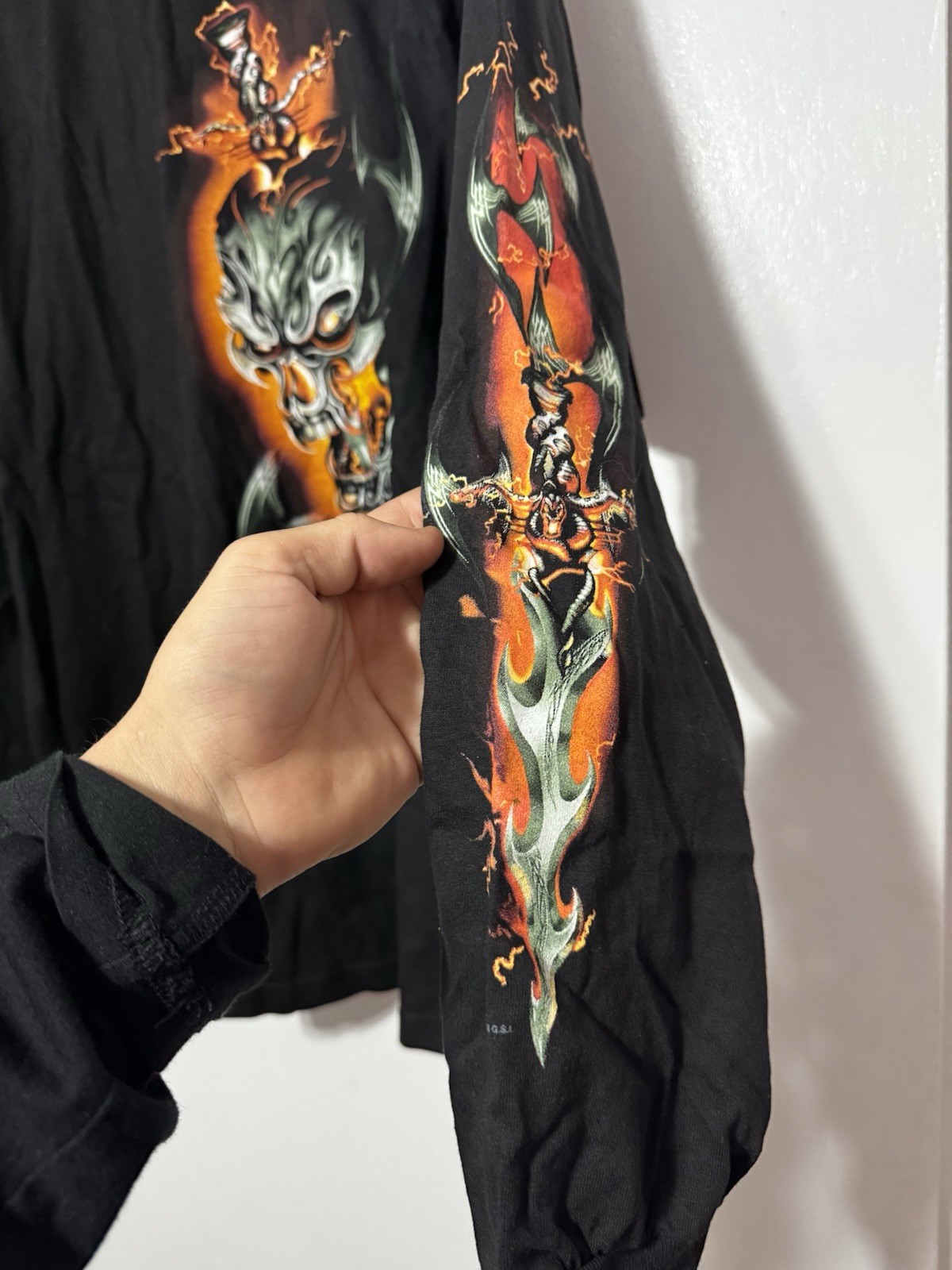 NWOT 2008 Hot Leathers Harley Motorcycle Long Sleeve Shirt Skull Sword Snake