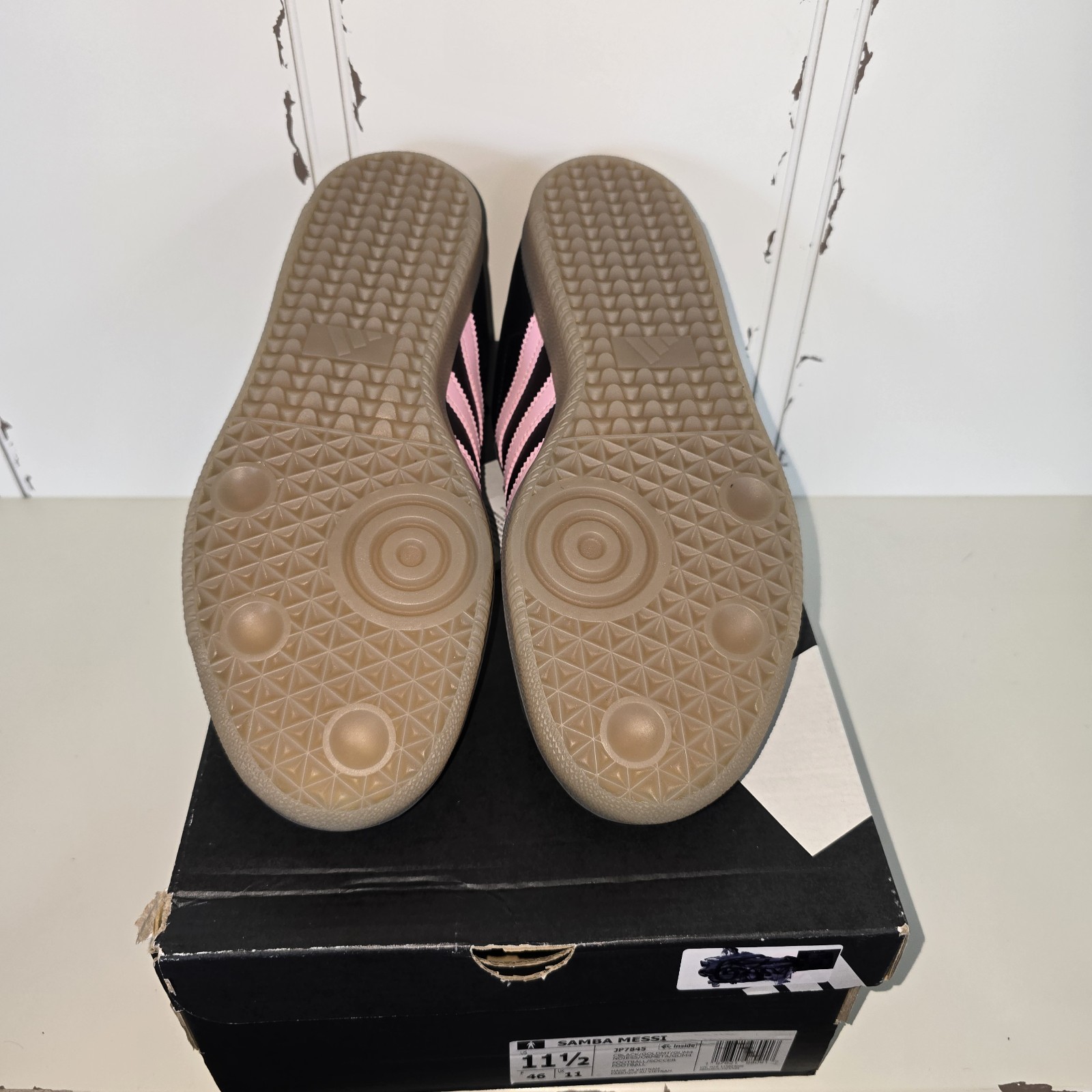 adidas Samba Messi Men’s Shoes Black/Pink/Gum, Size 11.5, JP7845