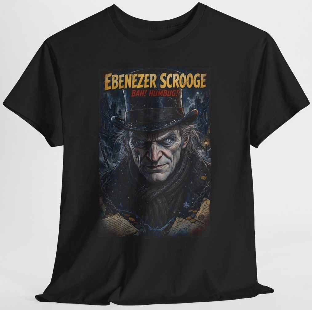 Ebenezer Scrooge T Shirt – Charles Dickens A Christmas Carol Classic Holiday Tee