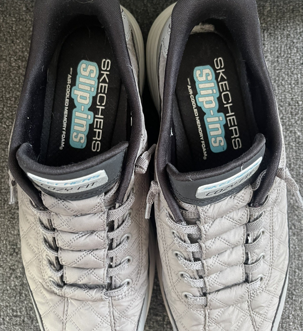 Skechers Men’s Slip-in/on Contour Foam Cozy Fit Shoes Gray Size:10.5 #232619 GUC