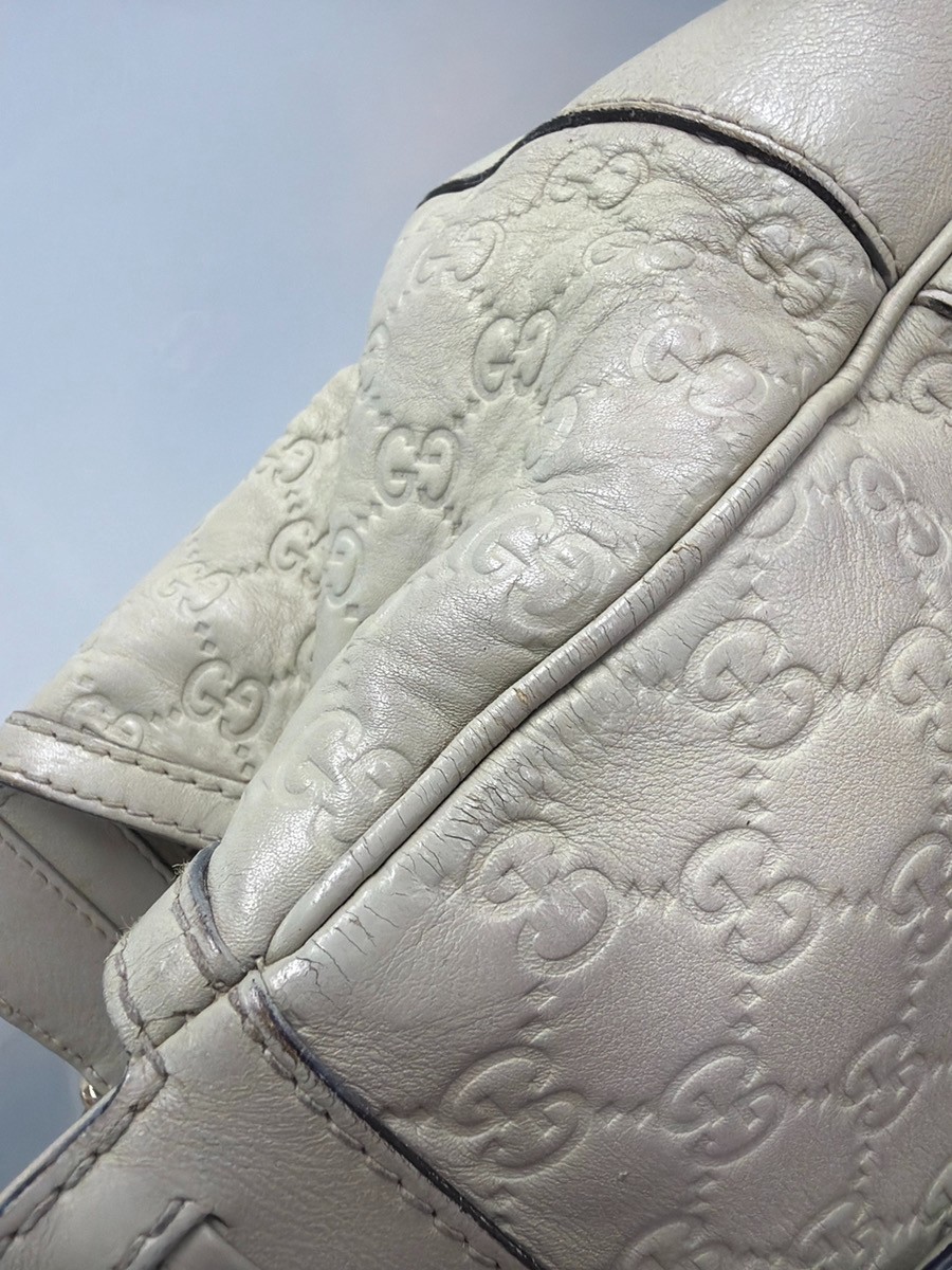 GUCCI GG Pattern Guccissima​ Mayfair Shoulder Bag Leather White Italy 62KD551