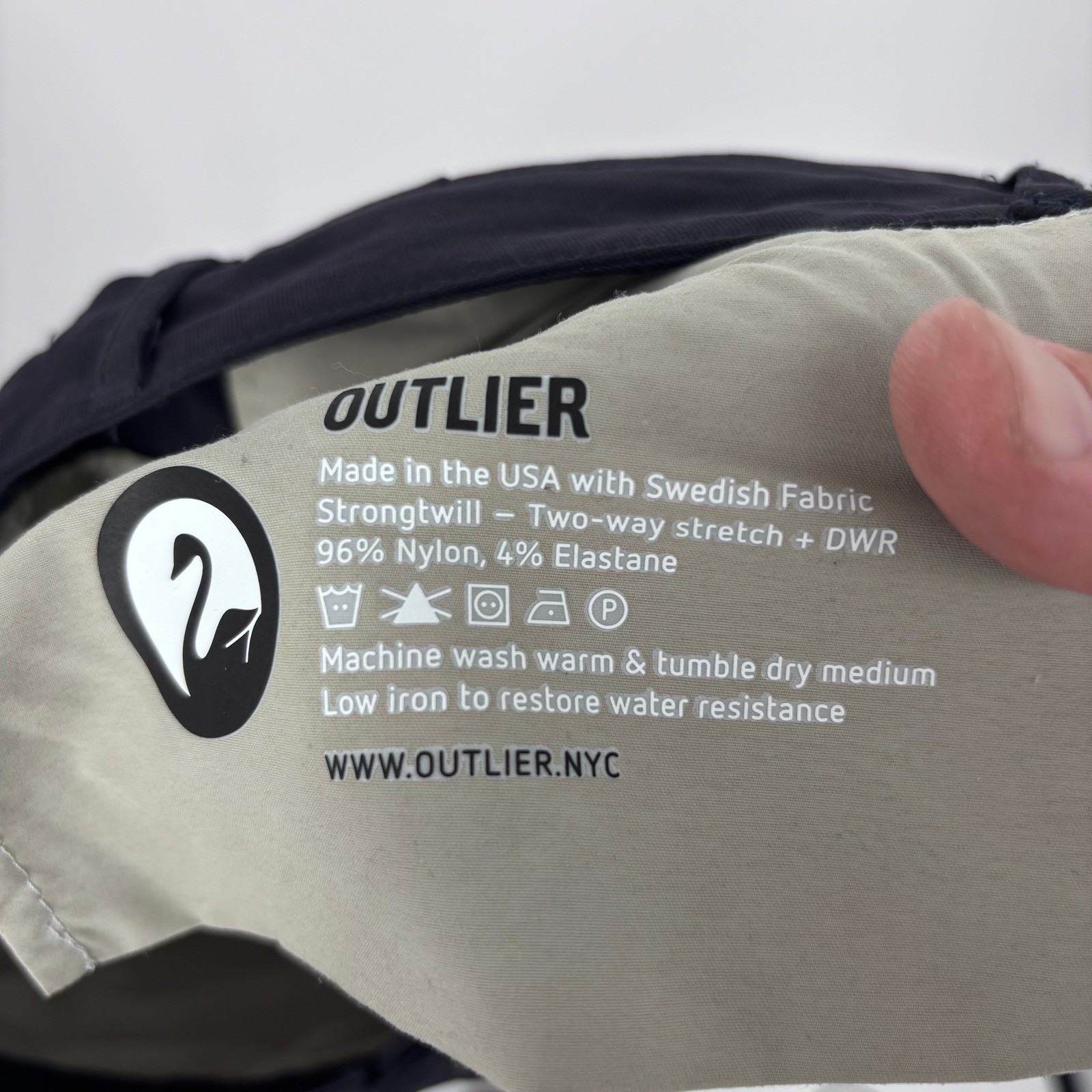 Outlier NYC Strongtwill Dungaree Pants Men 30×29 Navy Blue 2 Way Stretch + DWR