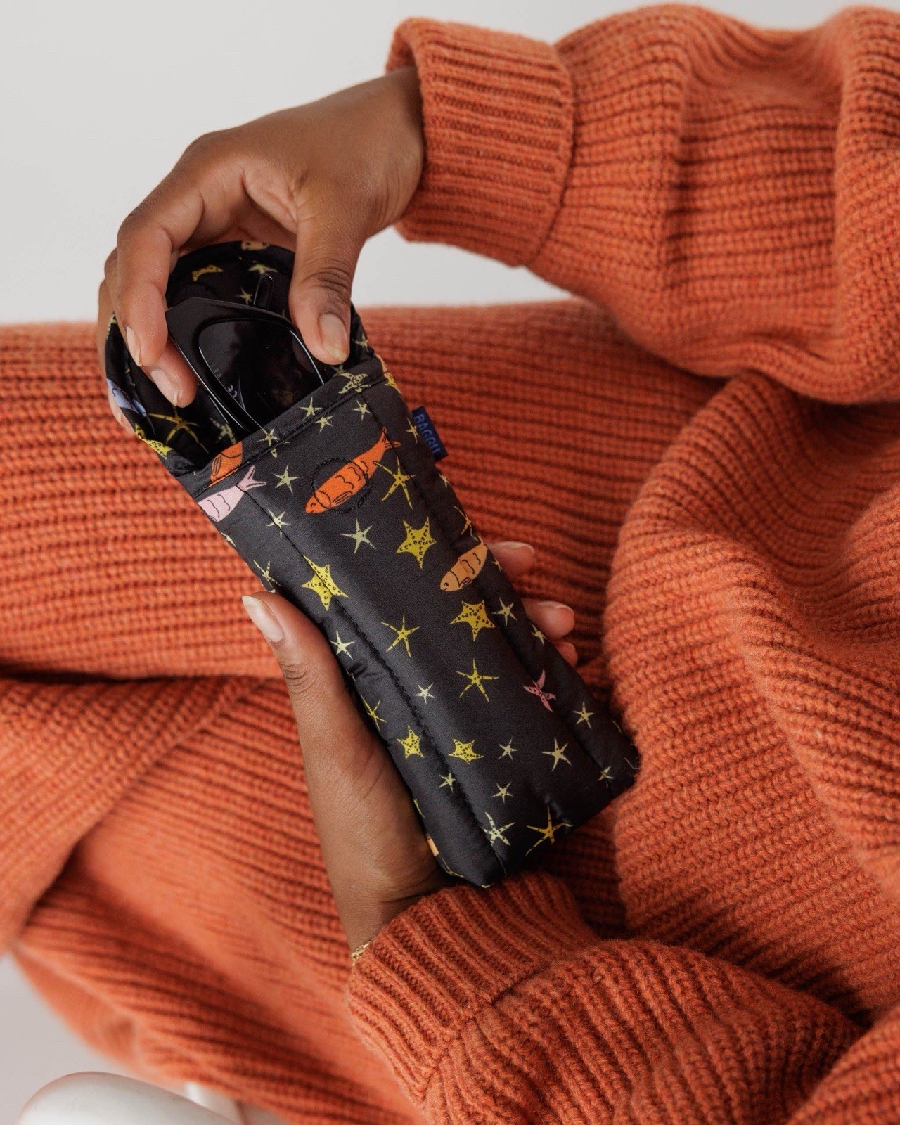 Very Rare BAGGU Star Fish Puffy Glasses Case. BNWT