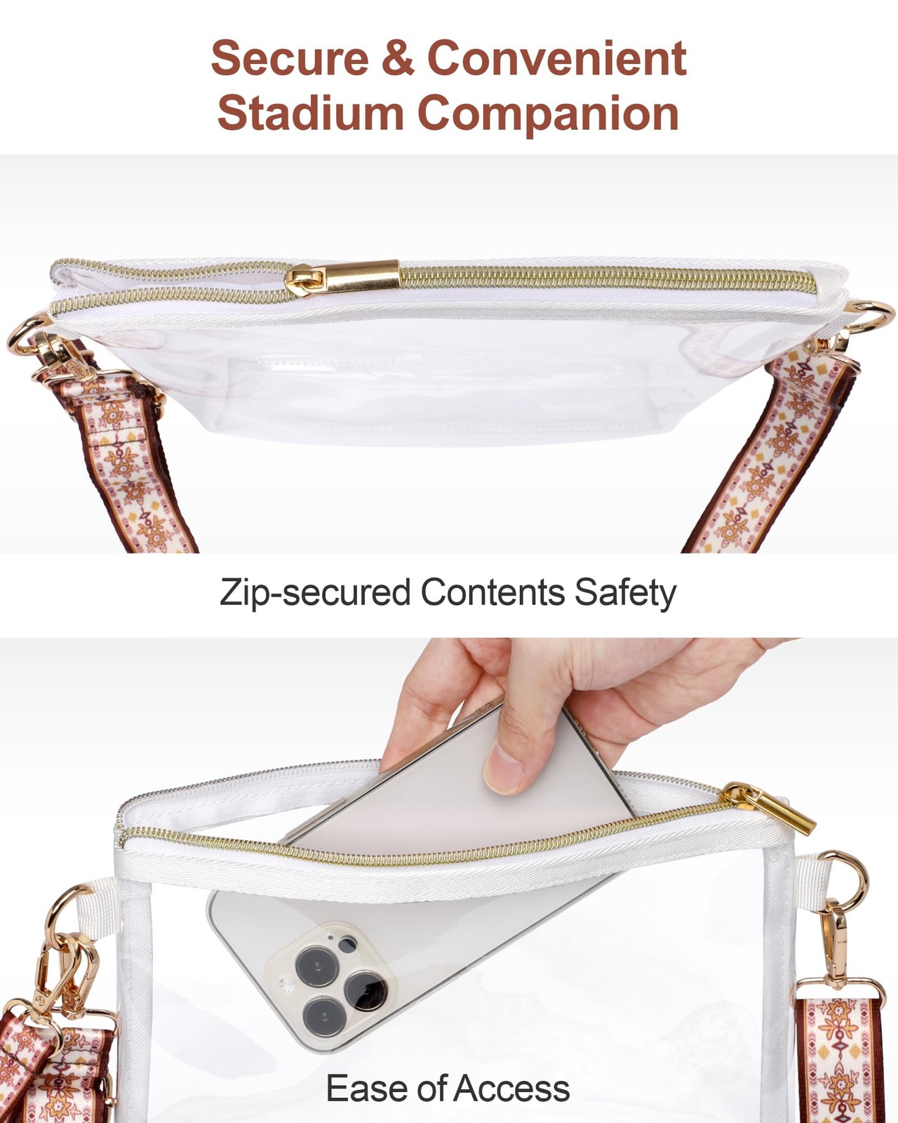 Clear Bag for Stadium Events – Clear Purses for Women Stadium Crossbody, Concert