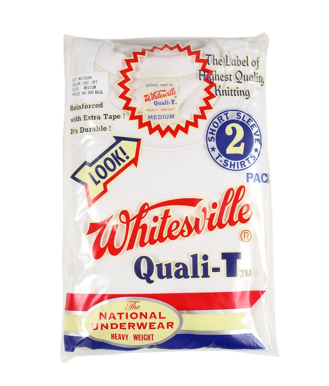 WHITESVILLE WV73544 Size:L 2-PACK TOYO ENTERPRISE COMPANY T-SHIRT OFF WHITE